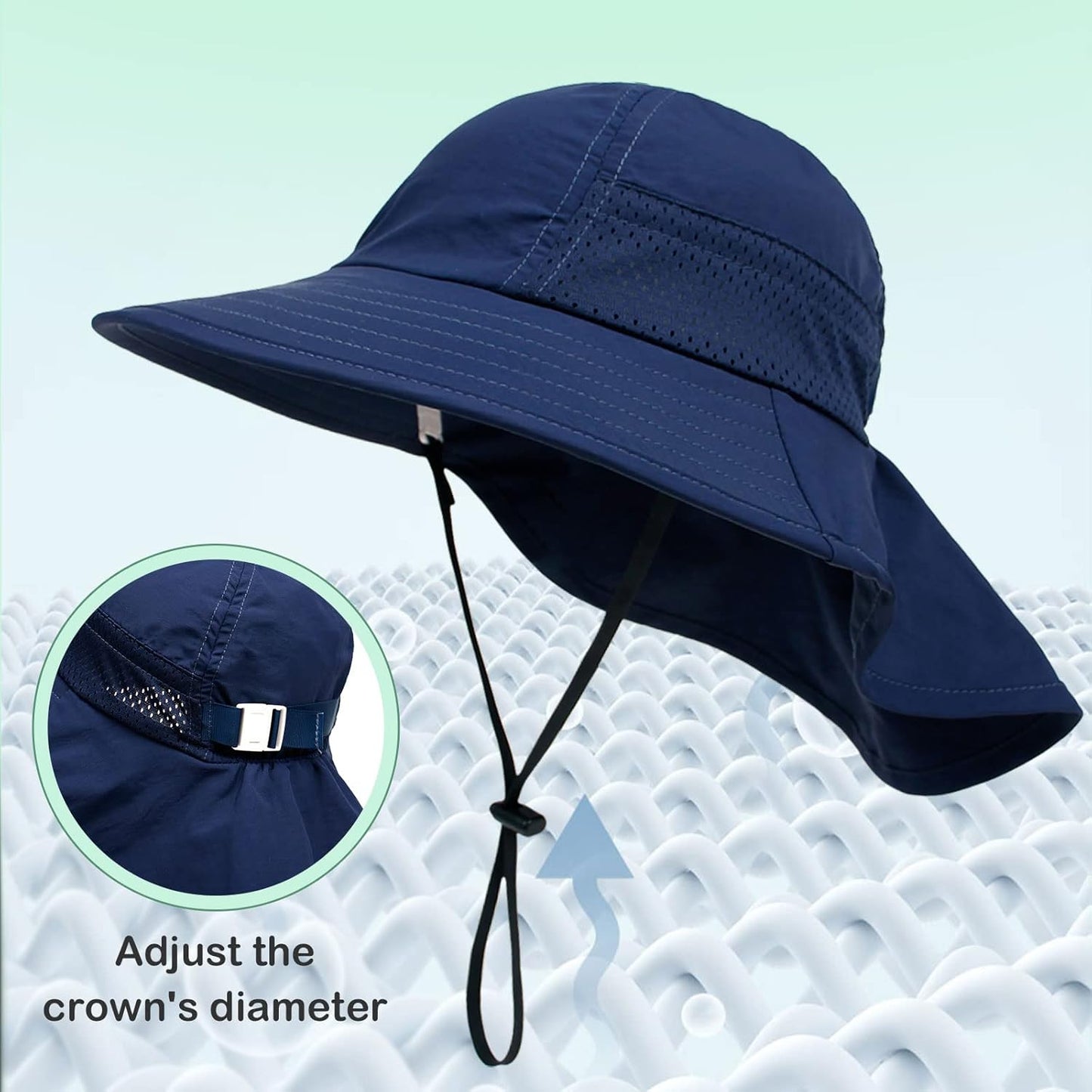 XIAOHAWANG Girls Sun Hat Baby Beach Hats Boys UPF 50+ Kids Summer Protection Cap Toddler Breathable Caps Wide Brim Neck Flap