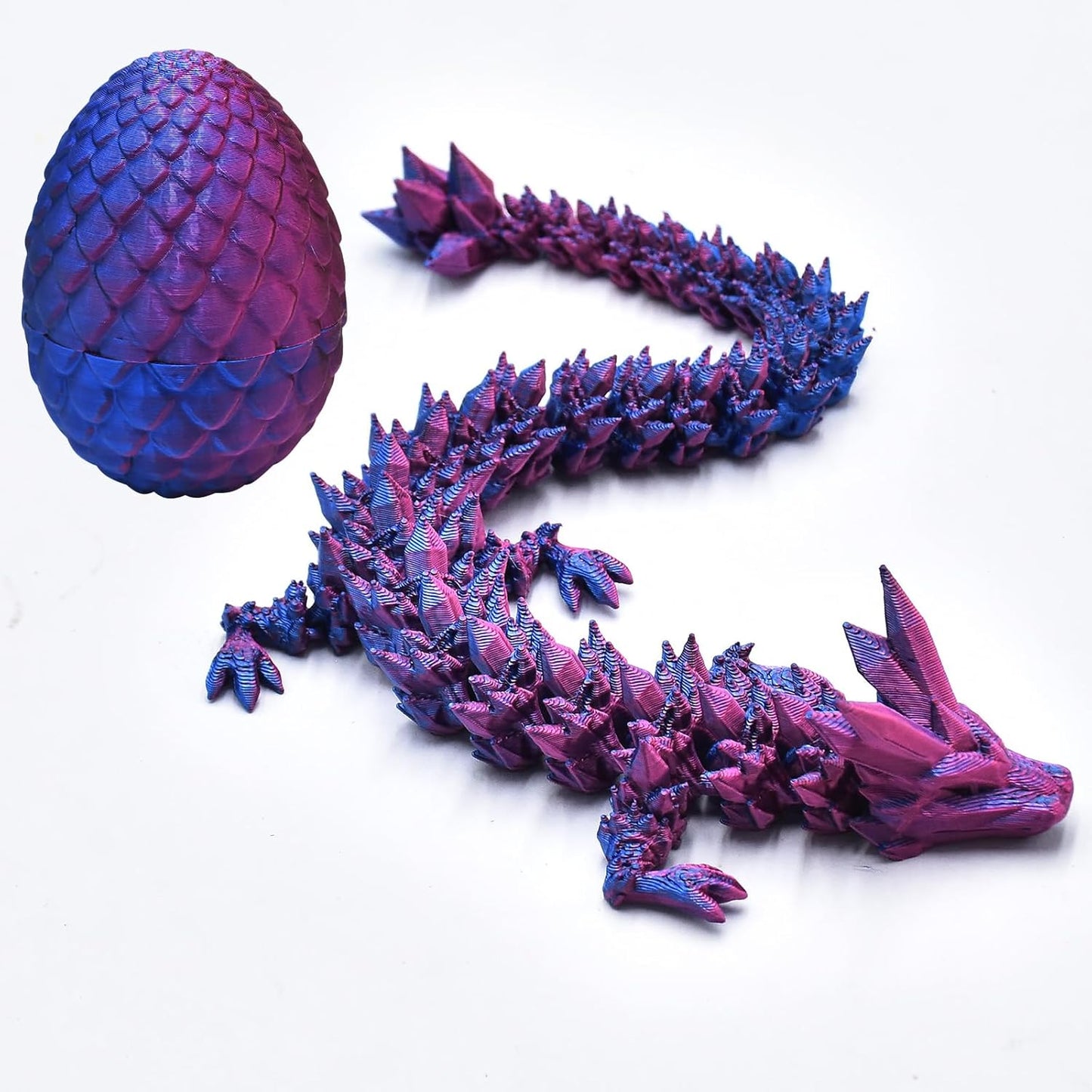 2 PCS Mini 3D Printed Dragon in Egg,Full Articulated Crystal Dragon,Flexible Joints Home Decor Executive Desk Toys, Creative Gifts