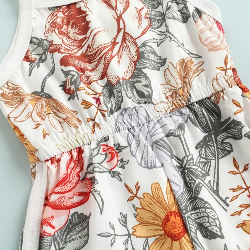 WZTYYDS Toddler Baby Girl Summer Clothes Floral Romper Tie-Up Strap Halter Jumpsuit Infant Summer Sling Playsuit 6M-3T