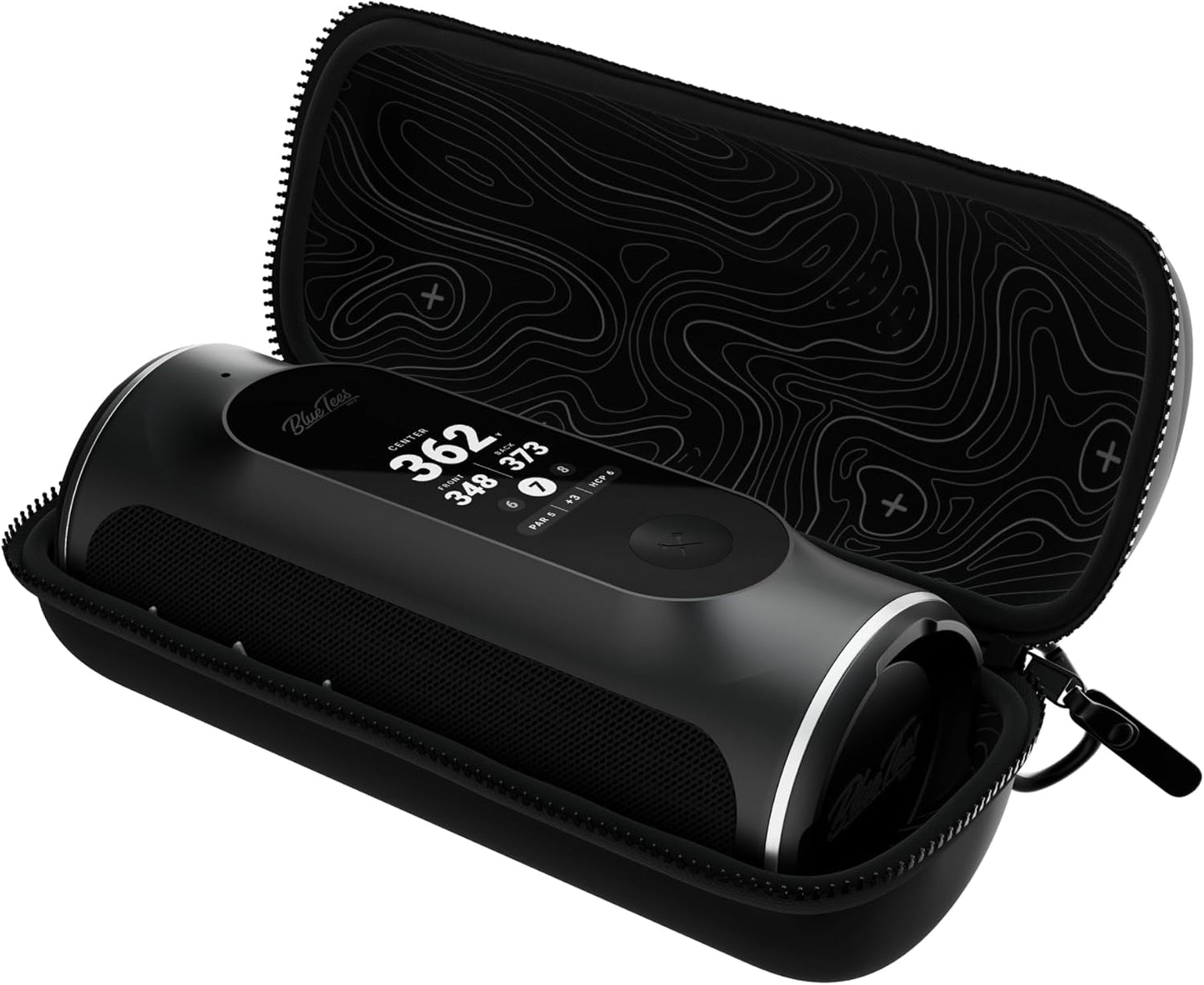 Blue Tees Golf GPS Case Compatible with Player+ GPS Speaker - Hard Carrying Protective Case, Advanced Security with Internal Magnetic Plate, Equipped with Carabiner Clip (Case Only) (Black)