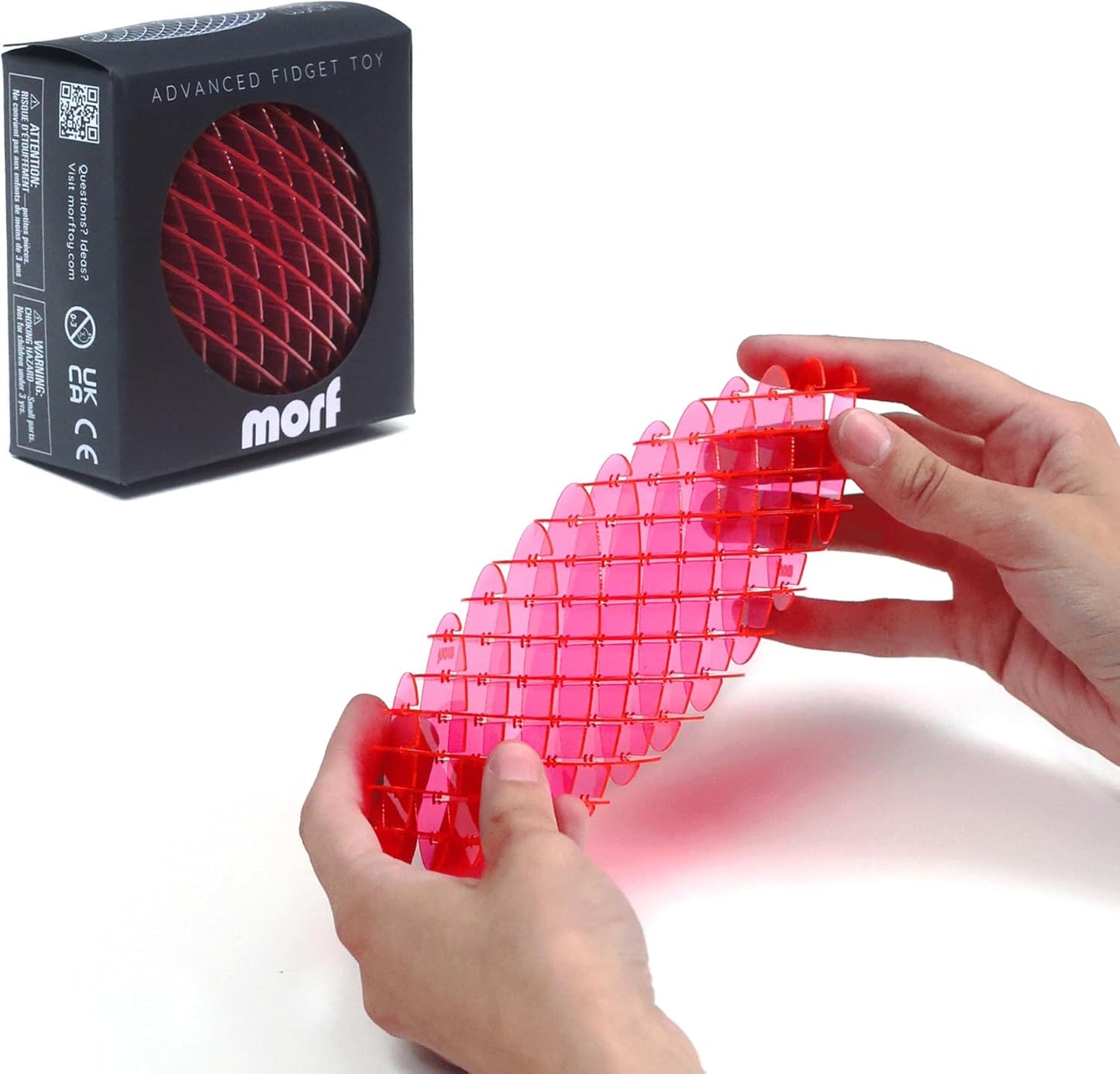 Morf Fidget Worm Toy - Desk Fidgets for Adults - Cool Satisfying Worm Fidget Sensory Toys - Fun and Interactive Morf Fidget Toy for Kids - USA Patent Pending Morf Figgy Toys - Small - 12 x 12