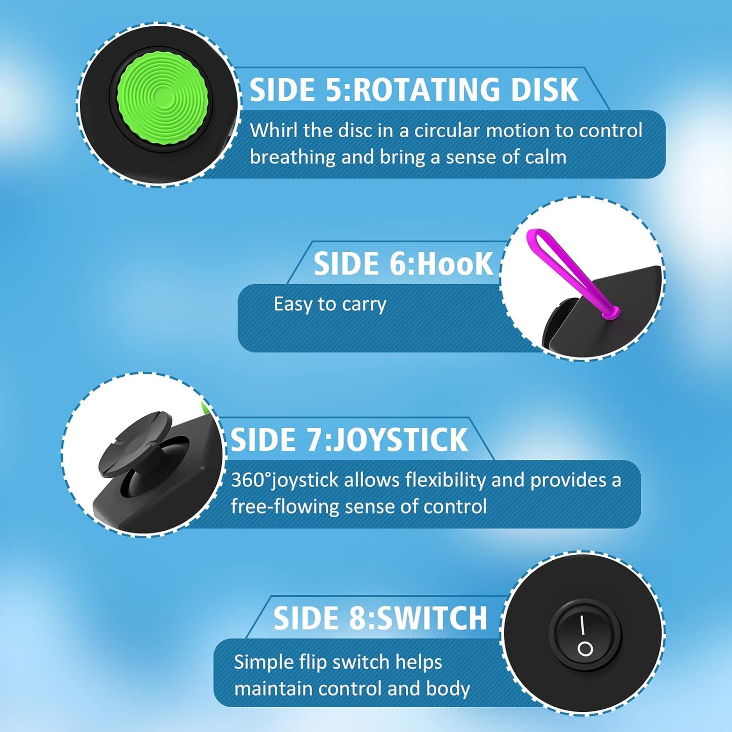 Fidget Dodecagon –12-Side Fidget Toys Cube Relieves Stress and Anxiety Anti Depression Cube for Children and Adults with ADHD ADD OCD Autism (B2 Black Colorful)