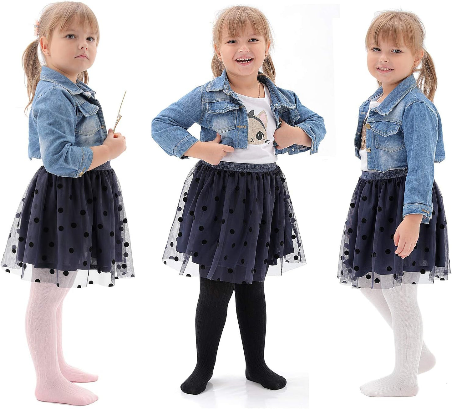 EPEIUS Baby Girl Tights Thick Cable Knit Leggings Stockings Cotton Pantyhose for Newborn Infant Toddler 3/4/5/6 Pack