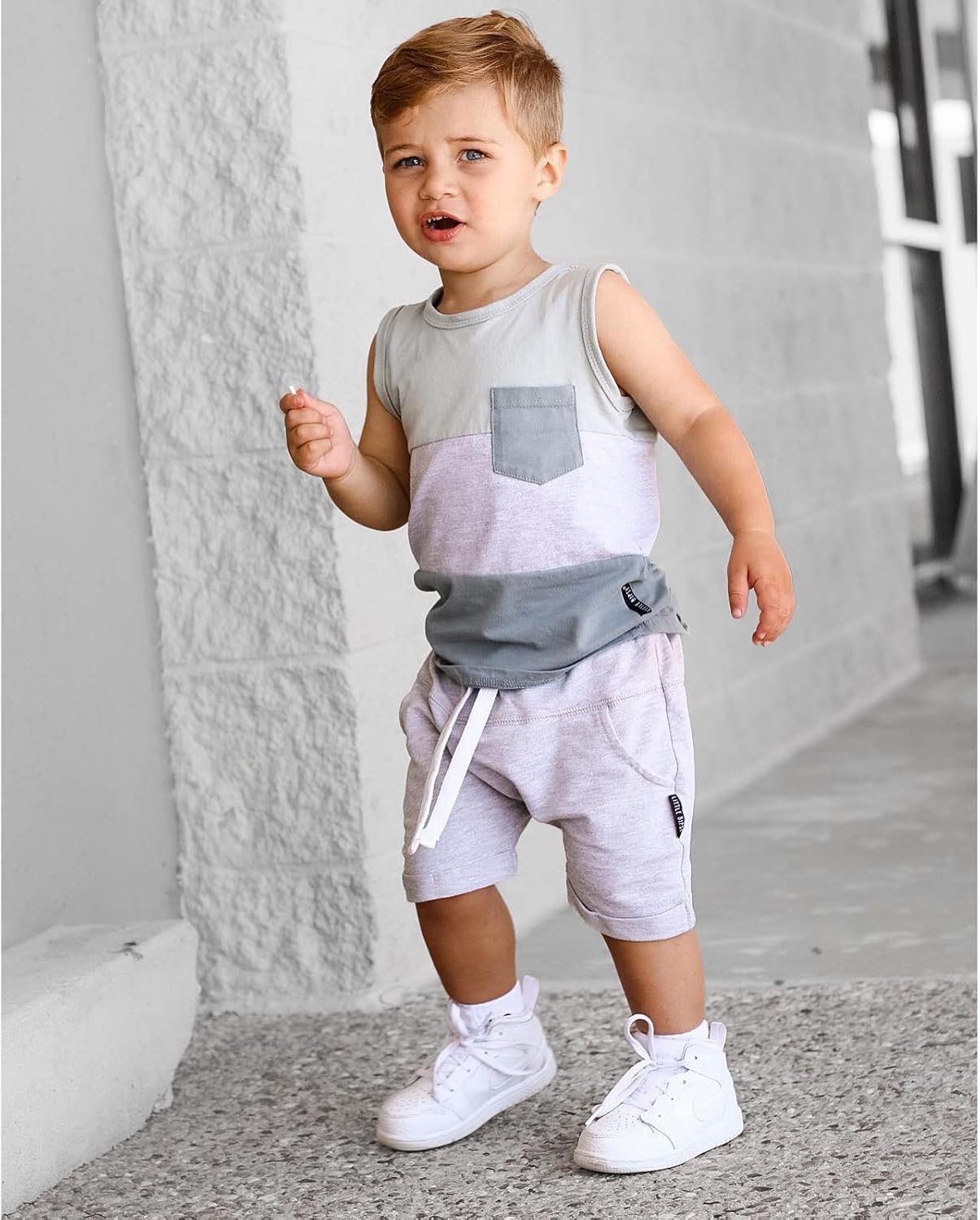 Kupretty Baby Boy Summer Clothes Sleeveless Tank Tops Vest T-Shirt + Casual Shorts Toddler Outfits Set