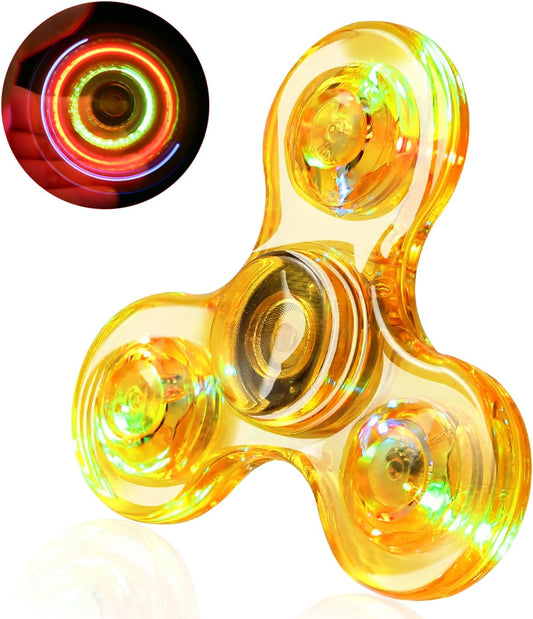 SCIONE LED Fidget Spinners, Light Up Sensory Fidget Toys for Kids, Glow in The Dark Toys for Kids 4-8-12, ADHD Anxiety Stress Relief Toys for Adults, Halloween Classroom Prizes Return Gifts for Kids