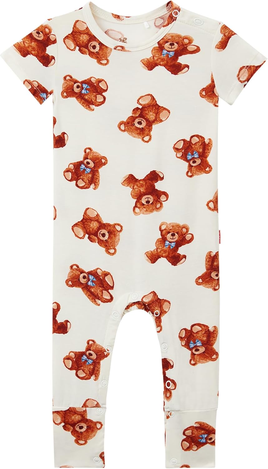 Bamboo Viscose Baby Boy Romper Short Sleeve Long Leg Jumpsuit Summer Outfit