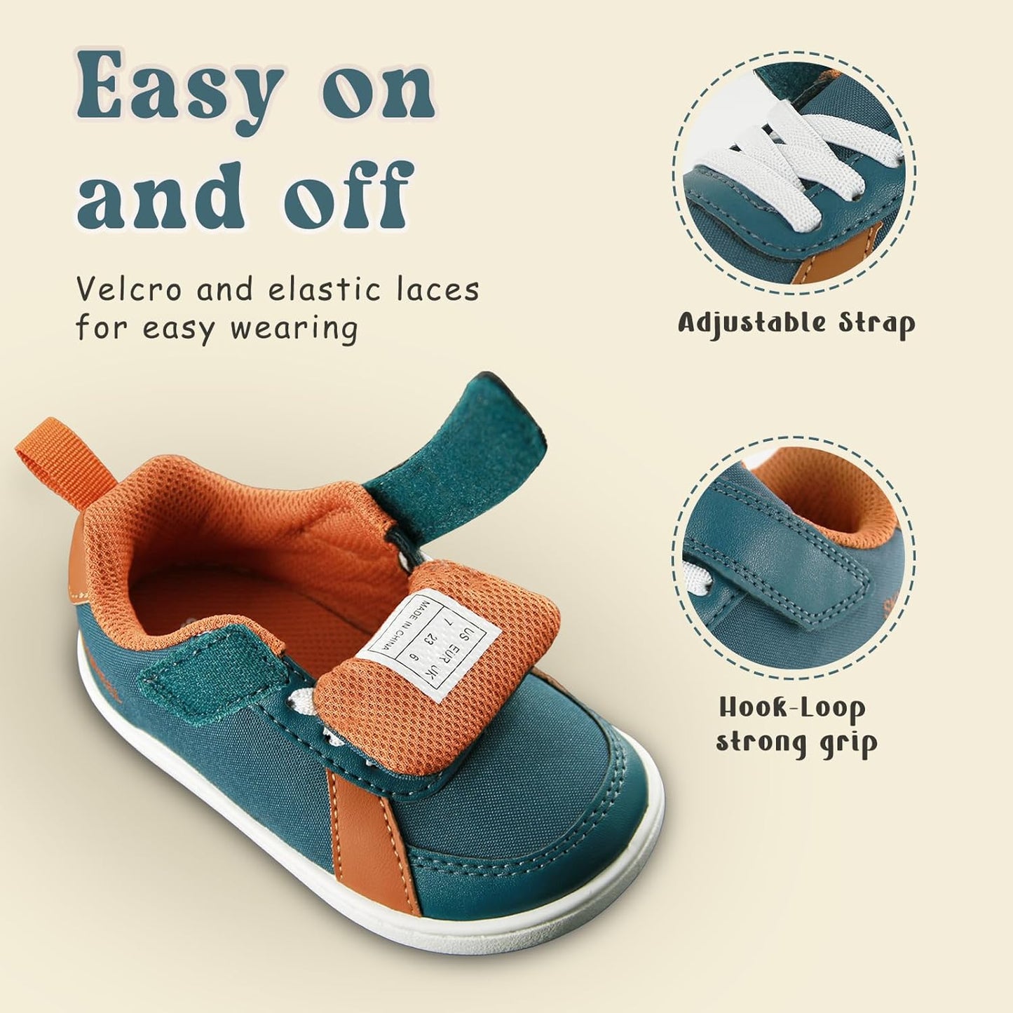 SKYWHEEL Toddler Wide Toe Box Barefoot Shoes Boys Sneakers Kids Tennis Shoes Comfort Lightweight Zero Drop Walking Shoe for Indoor/Outdoor Play