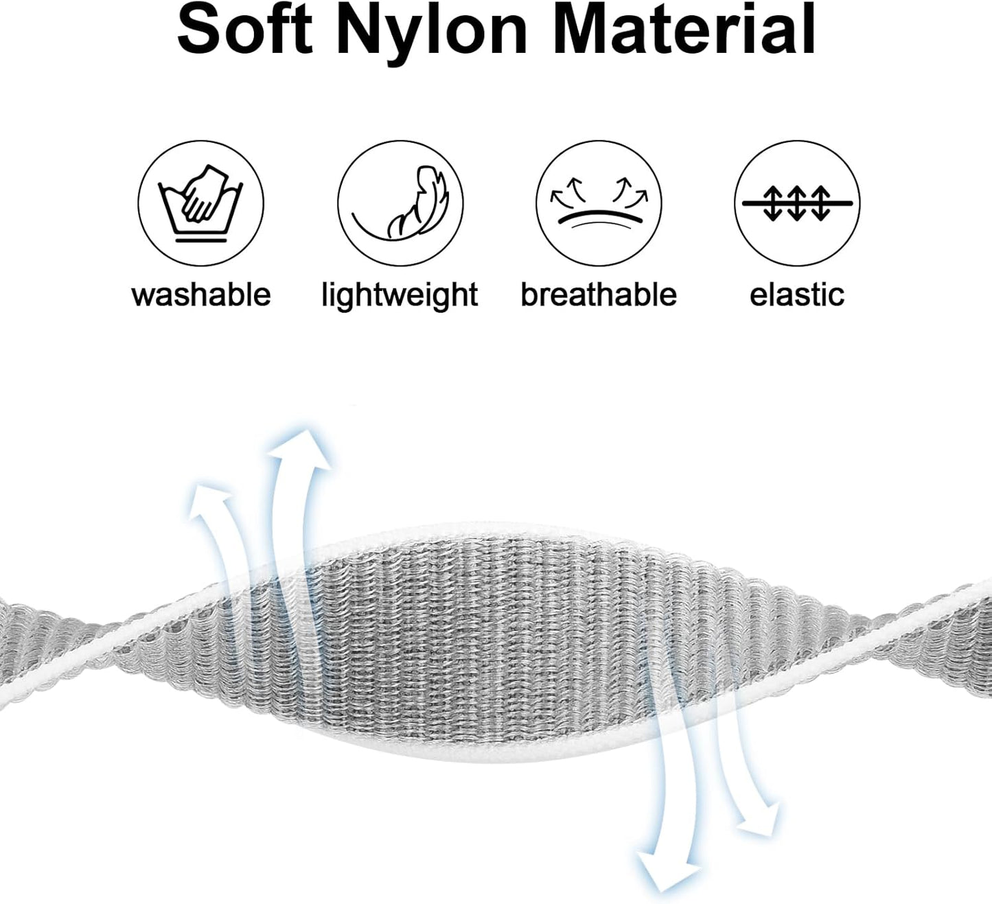 Vancle Kids Wristband for Apple AirTag, Protective Case for Air Tag GPS Tracker Holder with Nylon Bracelet, Adjustable Anti Lost Watch Band for Toddler Baby Children Elders