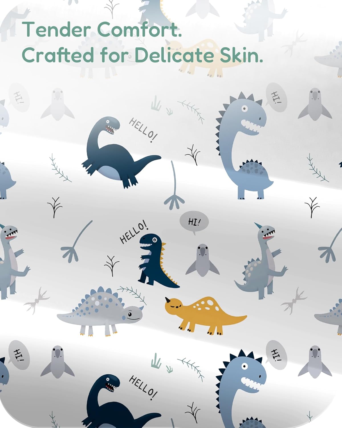 Baby Crib Sheets Boy Girl for Standard Crib Mattress - Dinosaur+Blue, Soft and Stretchy, Snug and Cozy, Fits 28''x52''x9'' Extra Deep Pocket