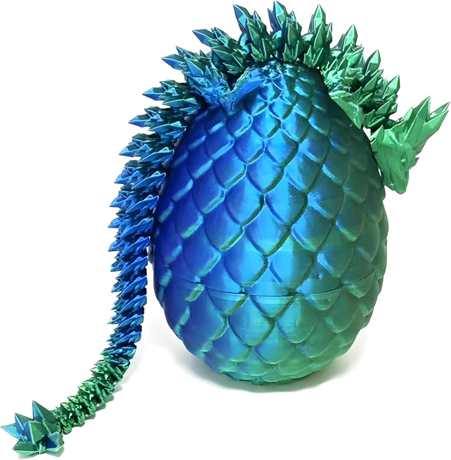 Easter Dragons 3D Printed Dragon Egg with Dragon Inside Crystal Dragon Fidget Toy for Adult Full Articulated Dragon for Home Office Decor