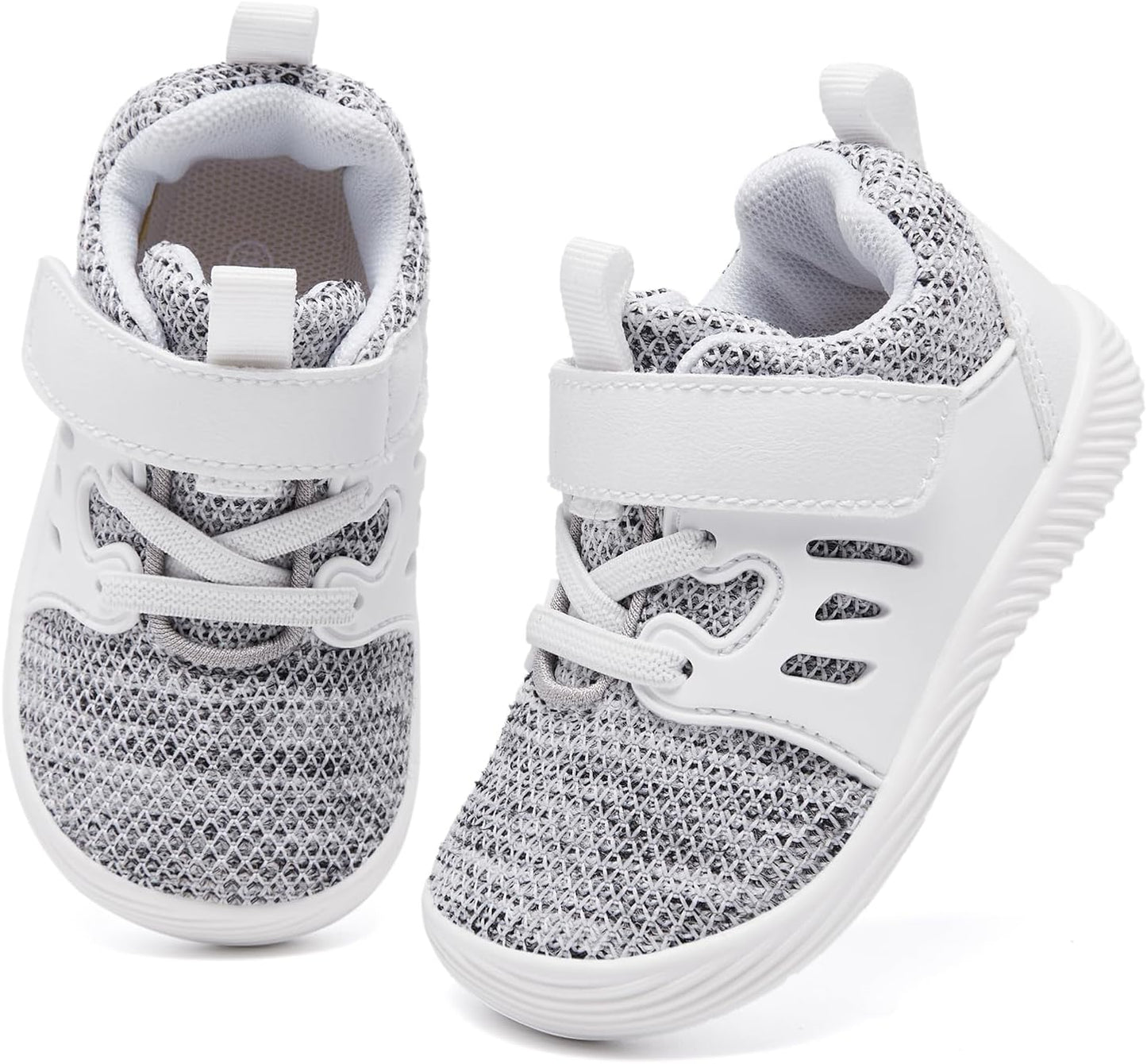 MORENDL Toddler Sneakers Baby Boys & Girls Barefoot Shoes Lightweight Breathable Walking Running Tennis Athletic Sport Shoes