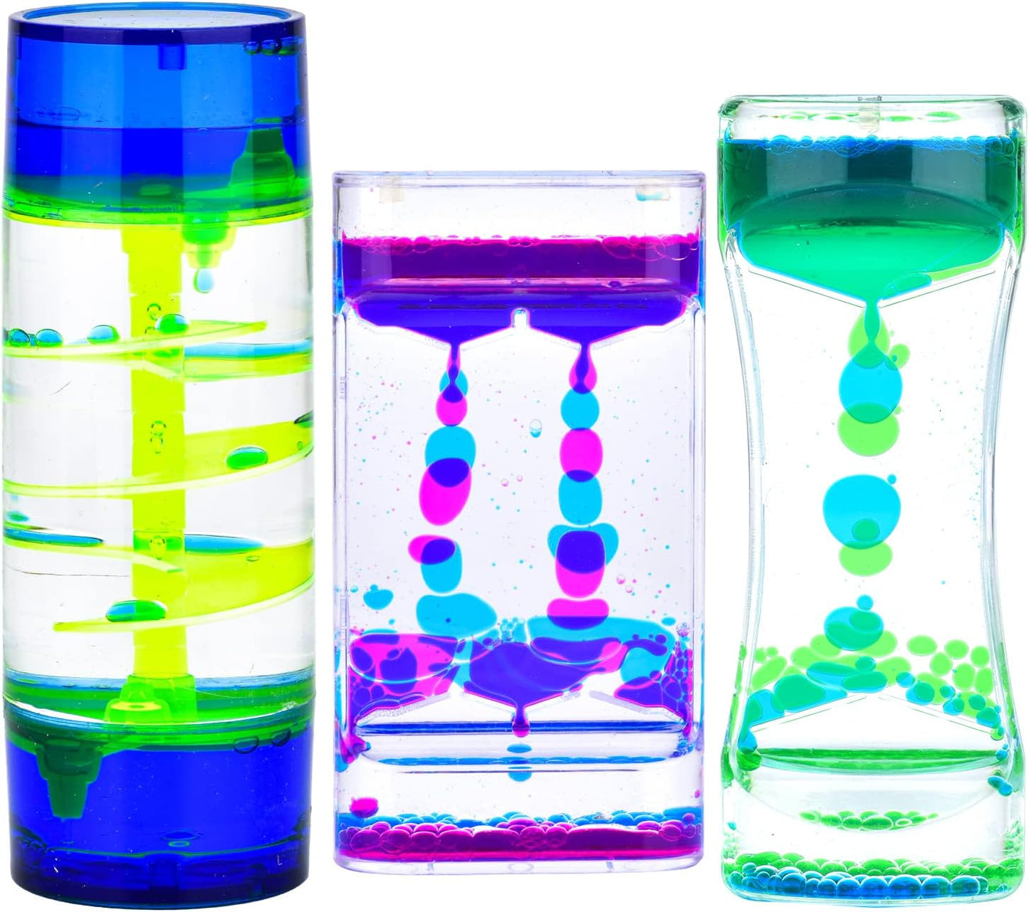 3 Types Liquid Motion Bubbler Liquid Timers for Kids Sensory Fidget Toys Small Calming Toy (Style-2)