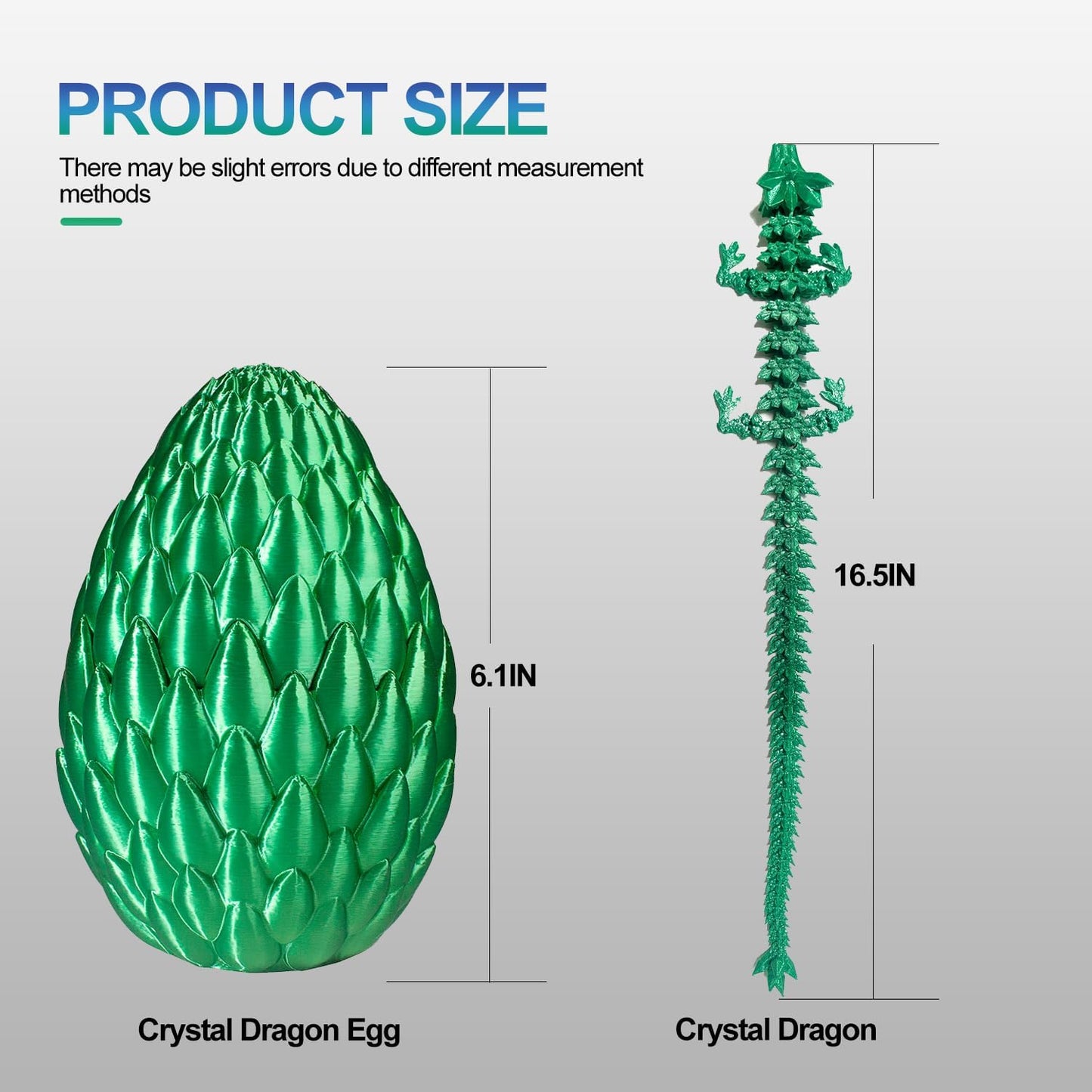 Dragon Eggs with Dragon Inside, 16.5 Inch Large 3D Printed Dragon Egg Articulated Dragon Crystal Dragon Executive Desk Toys Fidget Toy for Autism/ADHD (Purple, only dragon)