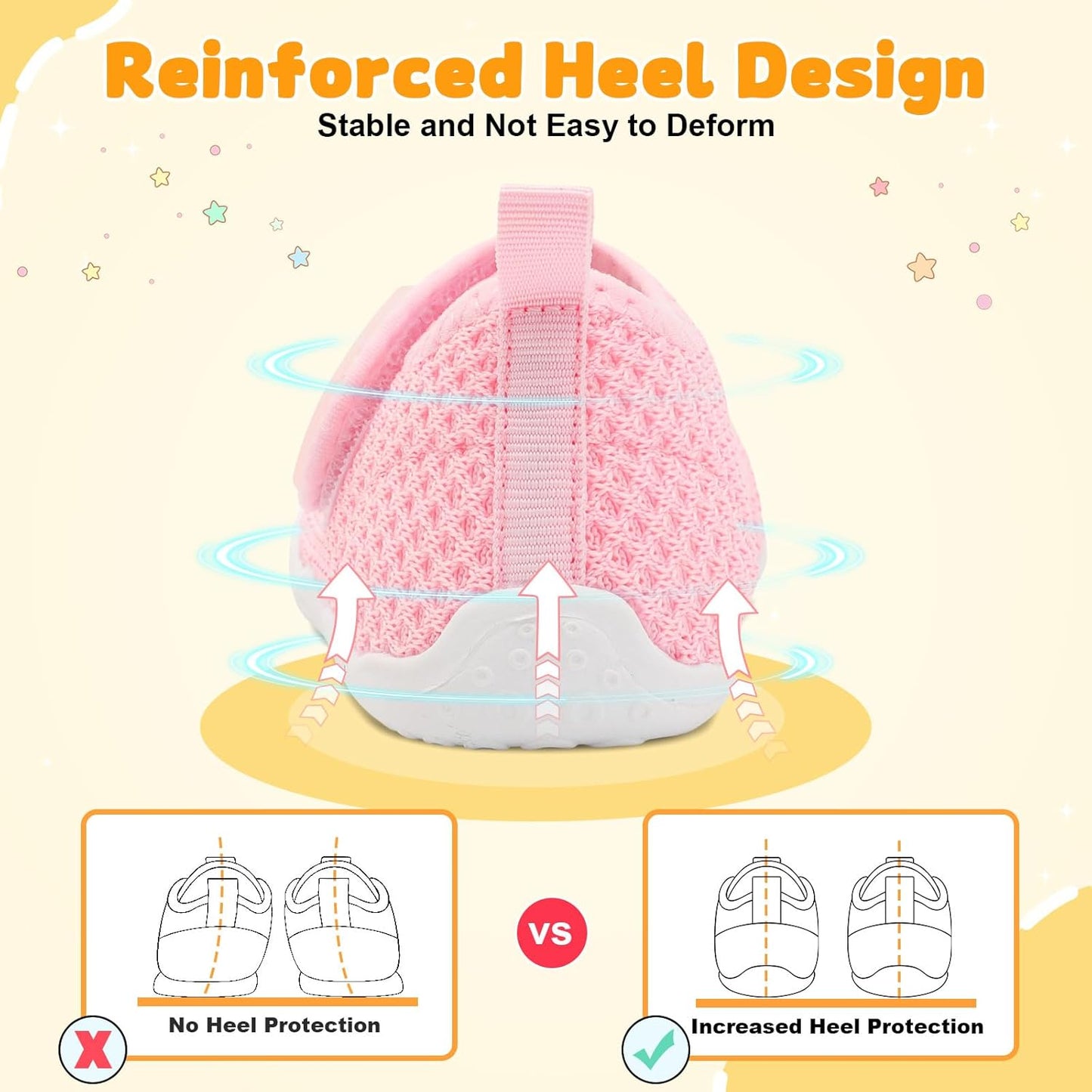 FEETCITY Baby First Walking Shoes Wide Baby Shoes Infant Sneakers Newborn Crib Shoe Barefoot Lightweight Slip On Shoe