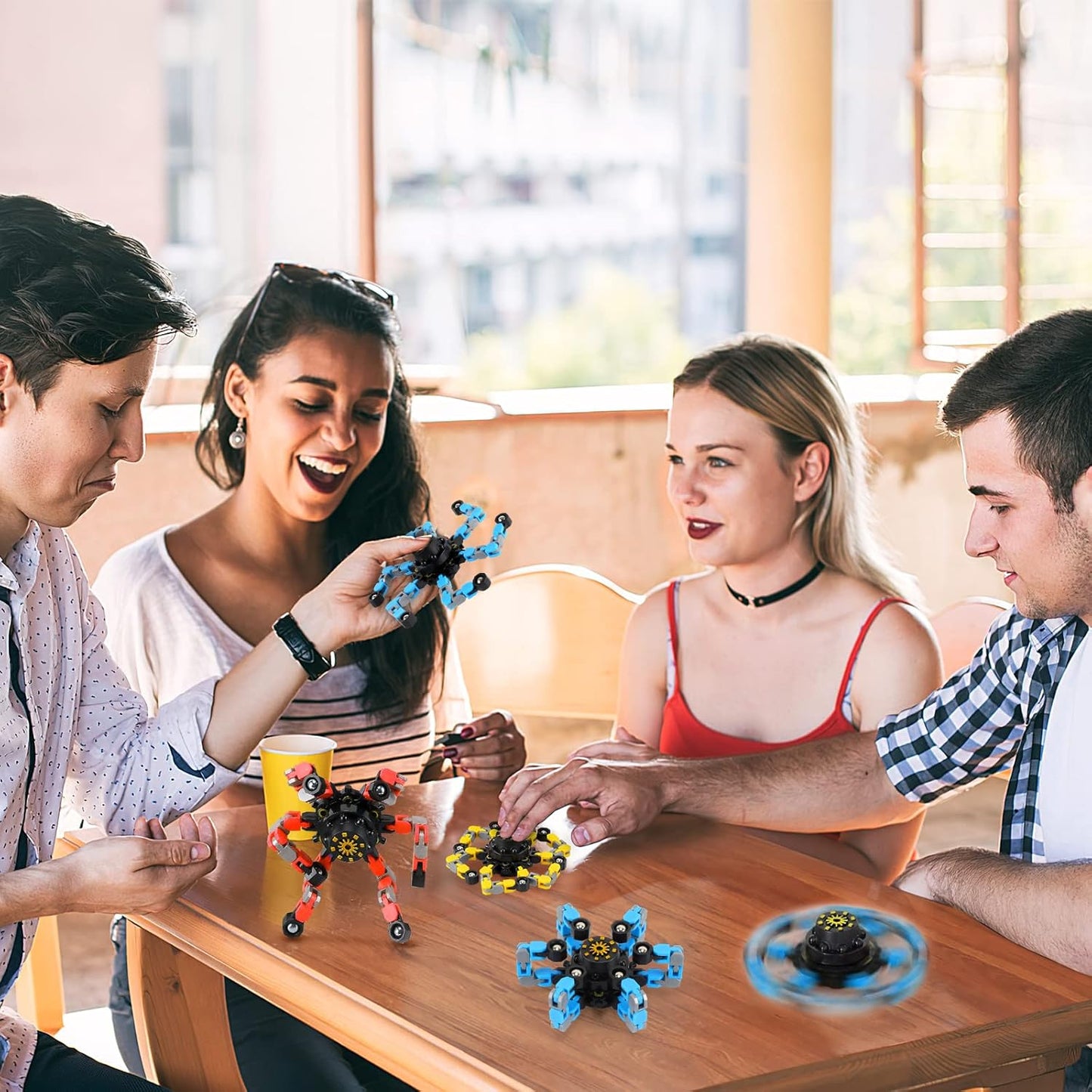 Fidgets Sensory Toys Transformable Chain Mechanical Fidget Toy 1 Pack Deformation Fidgets Spinners for Girls Boys Kids Adults