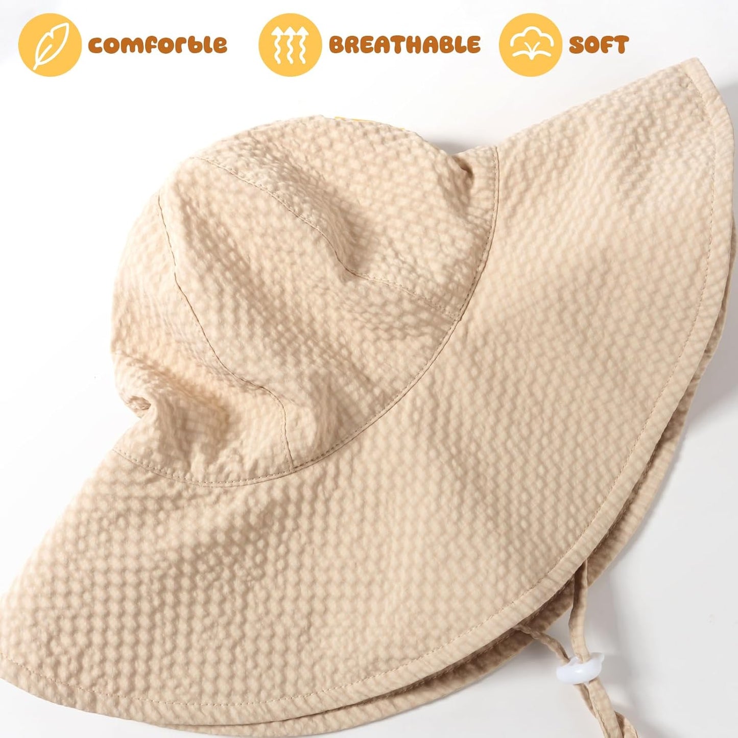 HONGTEYA Baby Sun Hat Toddler Girl Beach Hat Adjustable Outdoor Summer Hat UPF 50+ Sun Protection Wide Brim Infant Kids