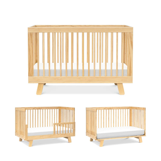 babyletto Hudson 3-in-1 Convertible Baby Crib with Toddler Bed & Daybed Conversion - Easy to Assemble - GREENGUARD Gold Certified w/ 4 Adjustable Mattress Heights - Natural