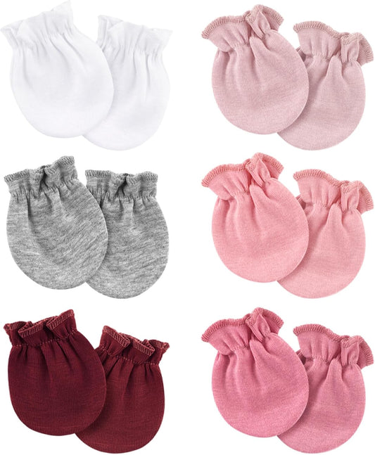 Newborn Baby Mittens No Scratch Cotton Elastic Wrist Gloves Infant Toddler Mittens for Baby Boy Girl 0-6 Months