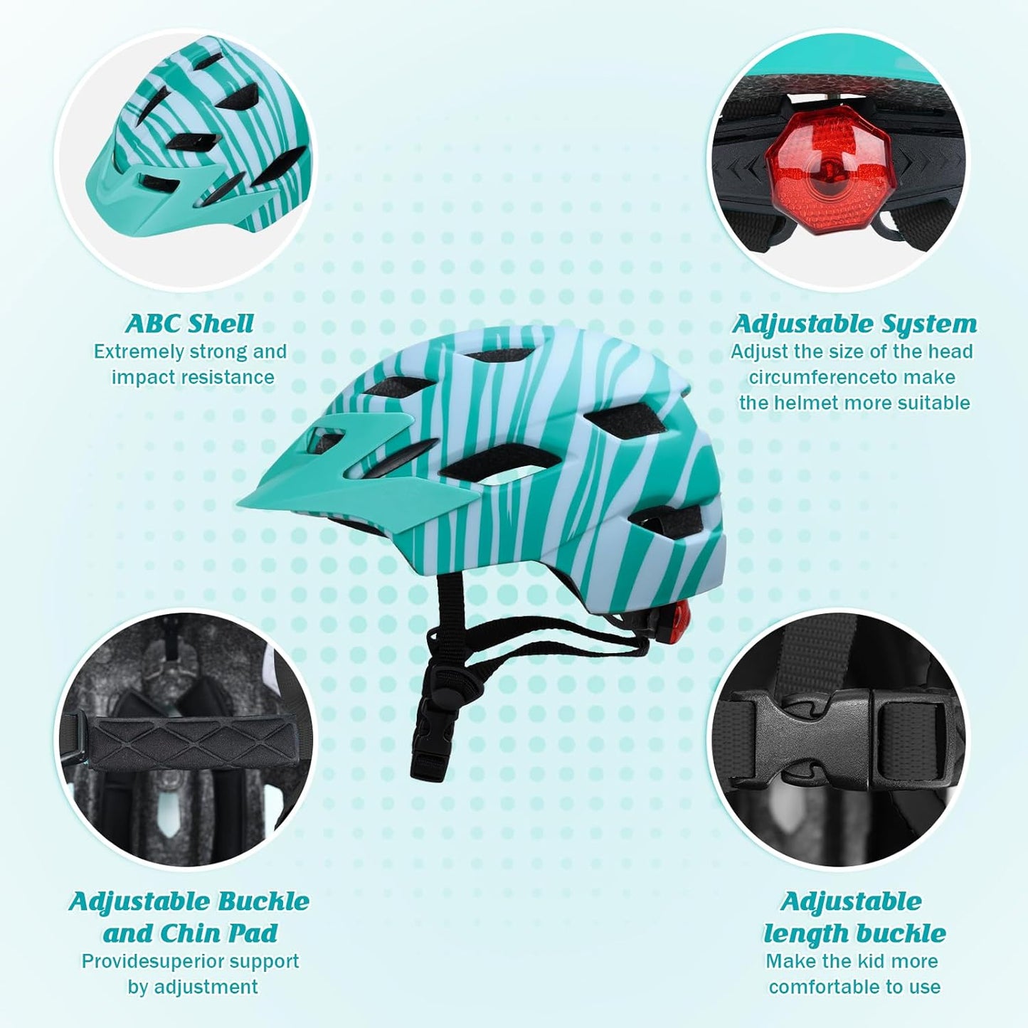 Adjustable Toddler Helmet, Kids Bike Helmets for Boys Girls 3-5/4-6/5-8 Years, Protective Gear Set for Bicycling/Skateboarding/Rollerblading/Scootering