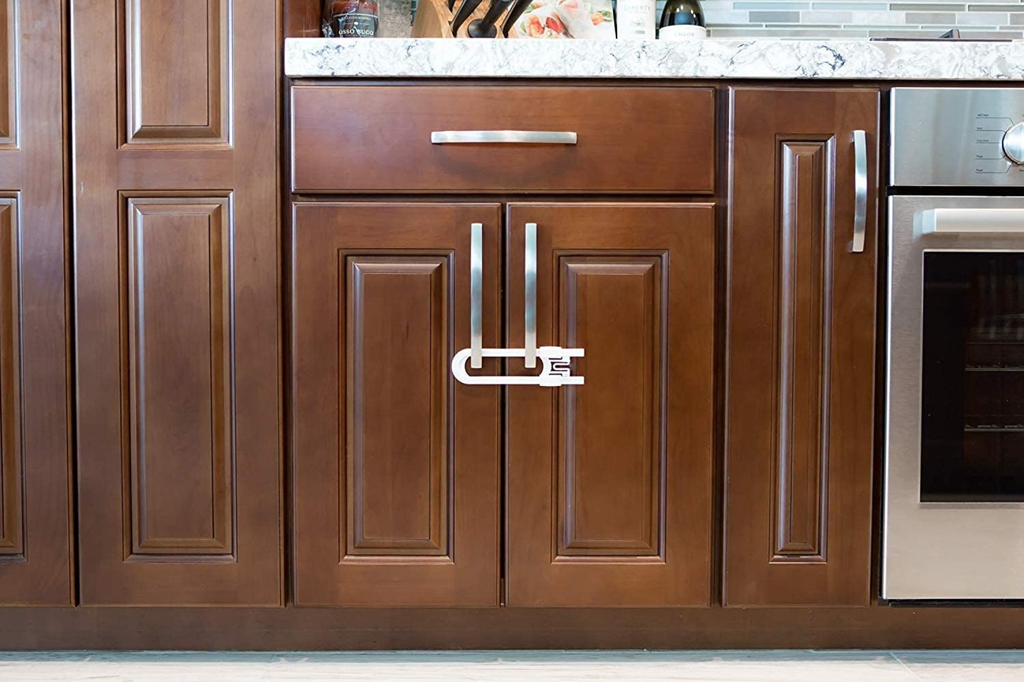 Sliding Cabinet Locks for Child Safety | Baby Proof Your Kitchen, Bathroom, and Storage Doors | Childproof Safety Locks for Knobs and Handles | Easy Install (12 Pack, White)