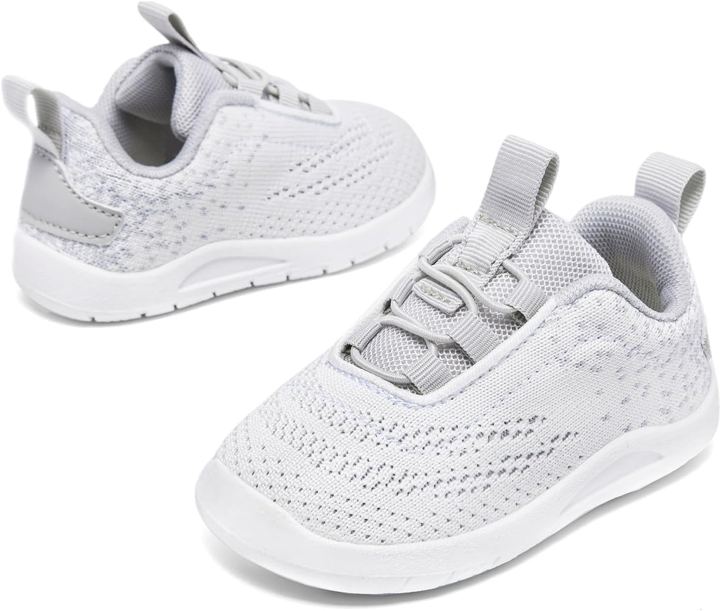 MORENDL Toddler Slip On Sneakers Baby Walking Shoes Non-Slip Breathable Unisex Pink Mesh Lace-Up Athletic Sneakers Infant Running Shoes