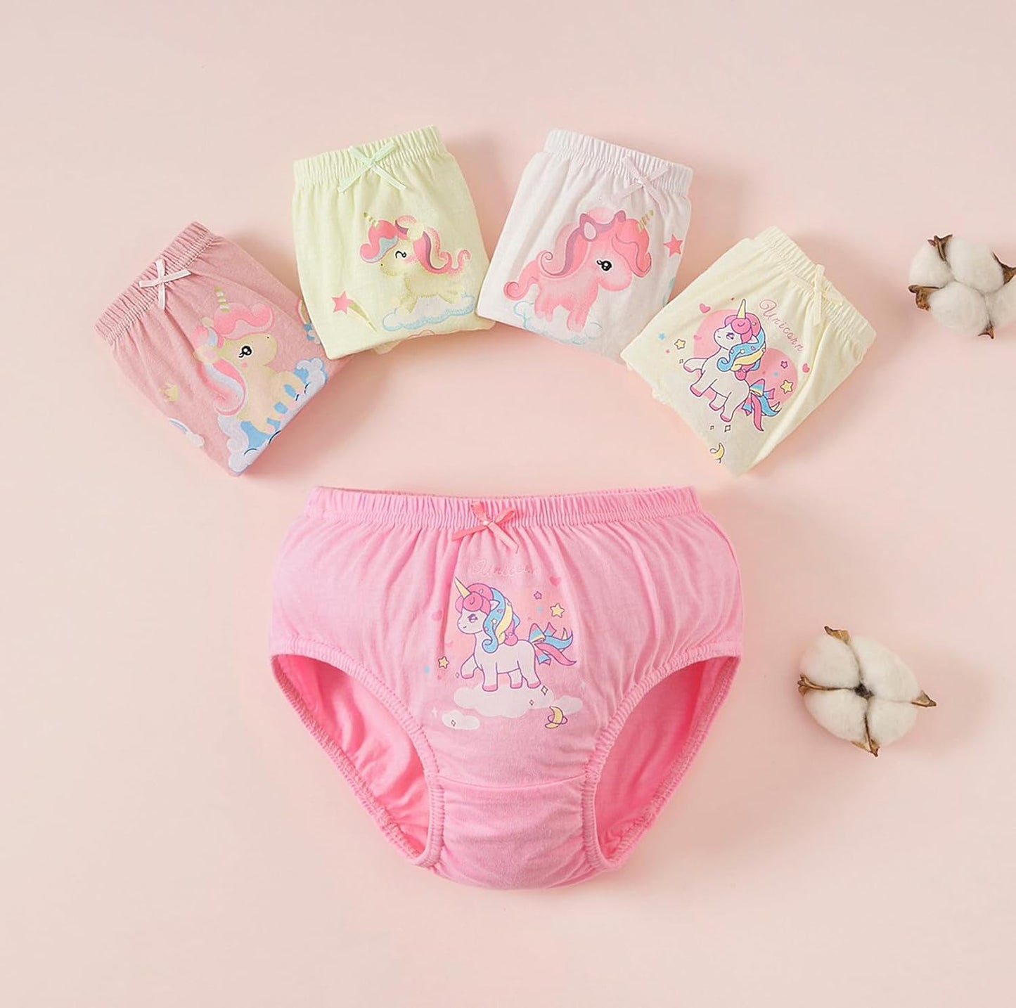 CHUNG Toddlers Little Girls Cotton Briefs Panties Pack of 5/6 Print Underwear 2T-10Years