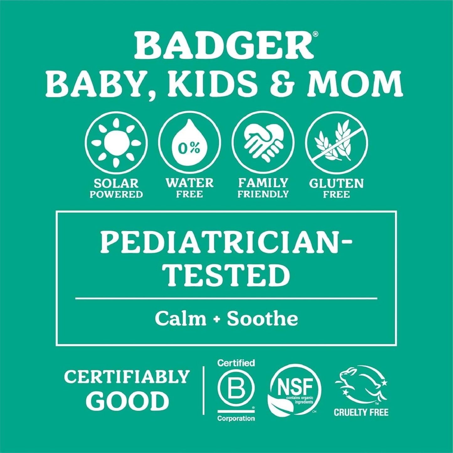 Badger Diaper Cream, 99% Organic Diaper Rash Cream for Baby, Zinc Oxide Ointment w/Soothing Calendula Cream for Sensitive Baby Skin, 2.9 fl oz, 2-Pack