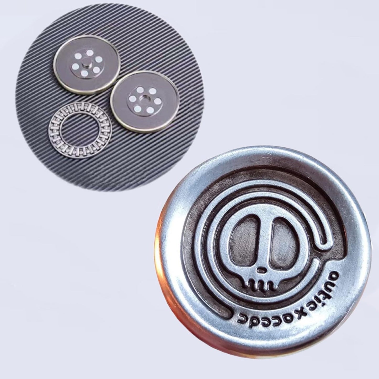 Haptic Coin Fidget Slider Metal EDC Fidget Clicker Office Fidget Toys for Adults ADHD Autism Sensory -Silver