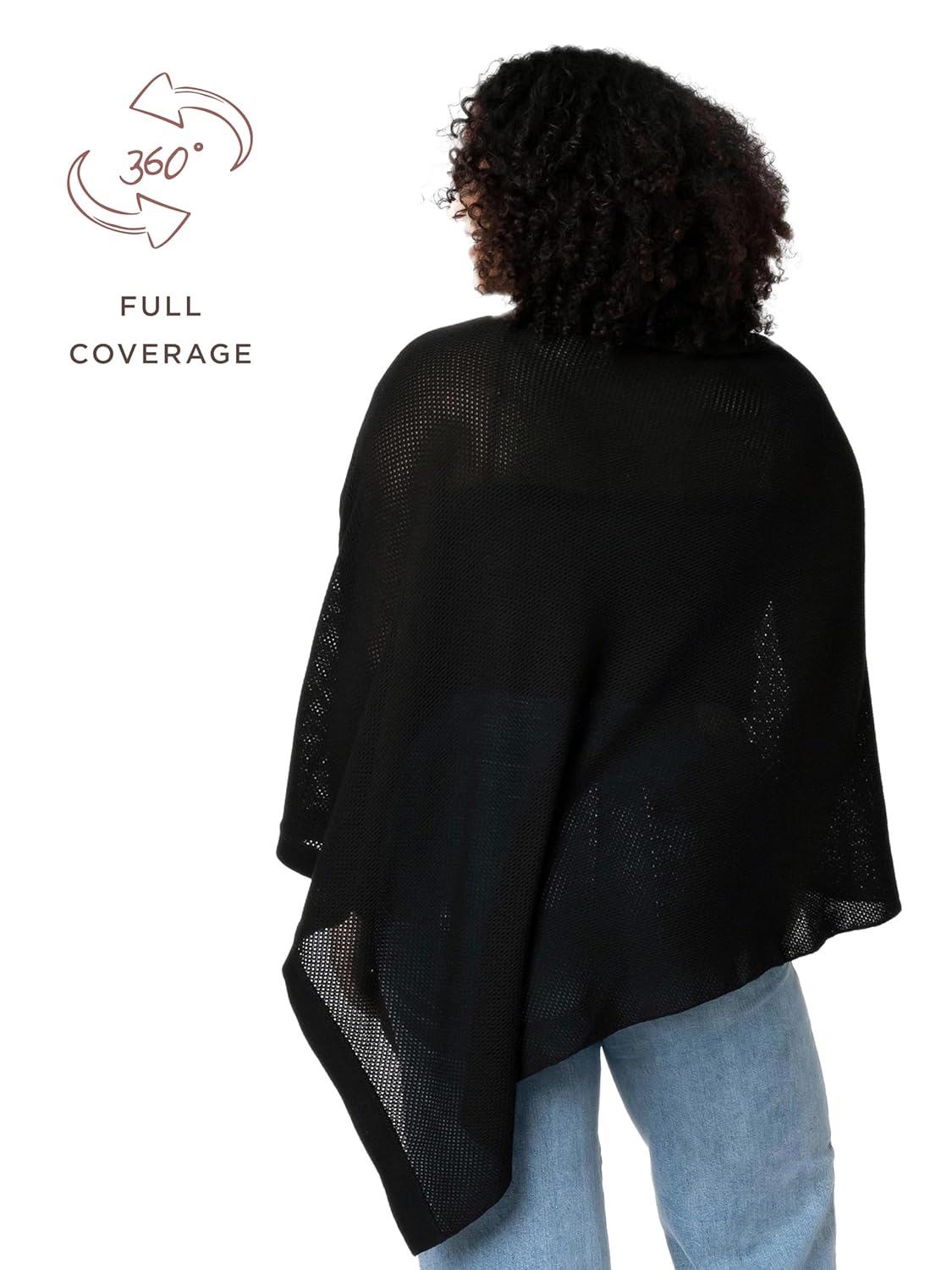 We are Amma | The Cocoon™ - Newborn Essentials Must Haves: Nursing Cover for Breast Feeding Essentials | Nursing Sweater Used as Breastfeeding Cover (Black, Plus Size)