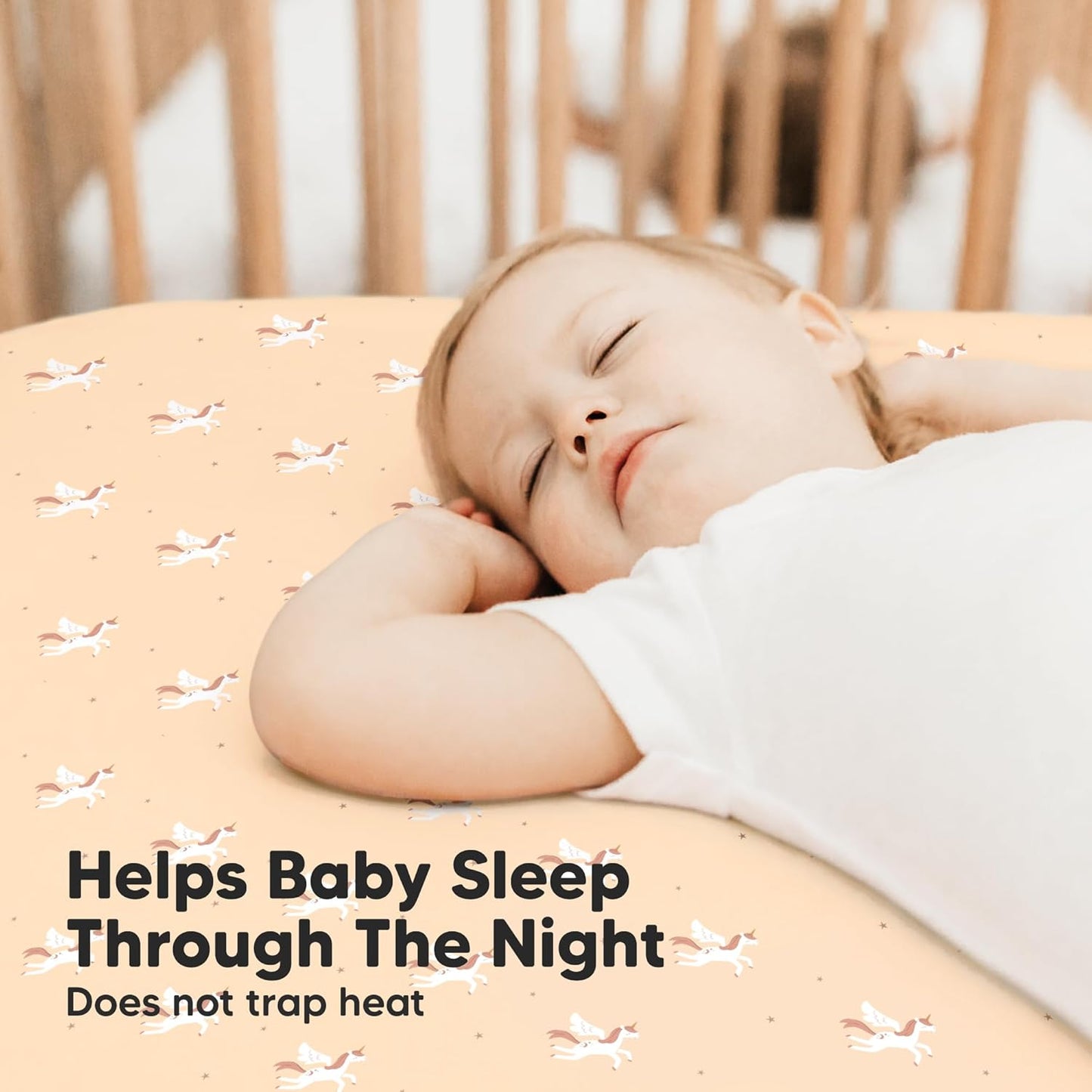 KeaBabies 2-Pack Baby Crib Sheets for Boys, Girls - 52x28 Viscose Derived from Bamboo Toddler Bed Sheets Neutral, Fitted Crib Mattress Cover for Standard Baby Bedding, Soft & Cozy (Lune Mystic)