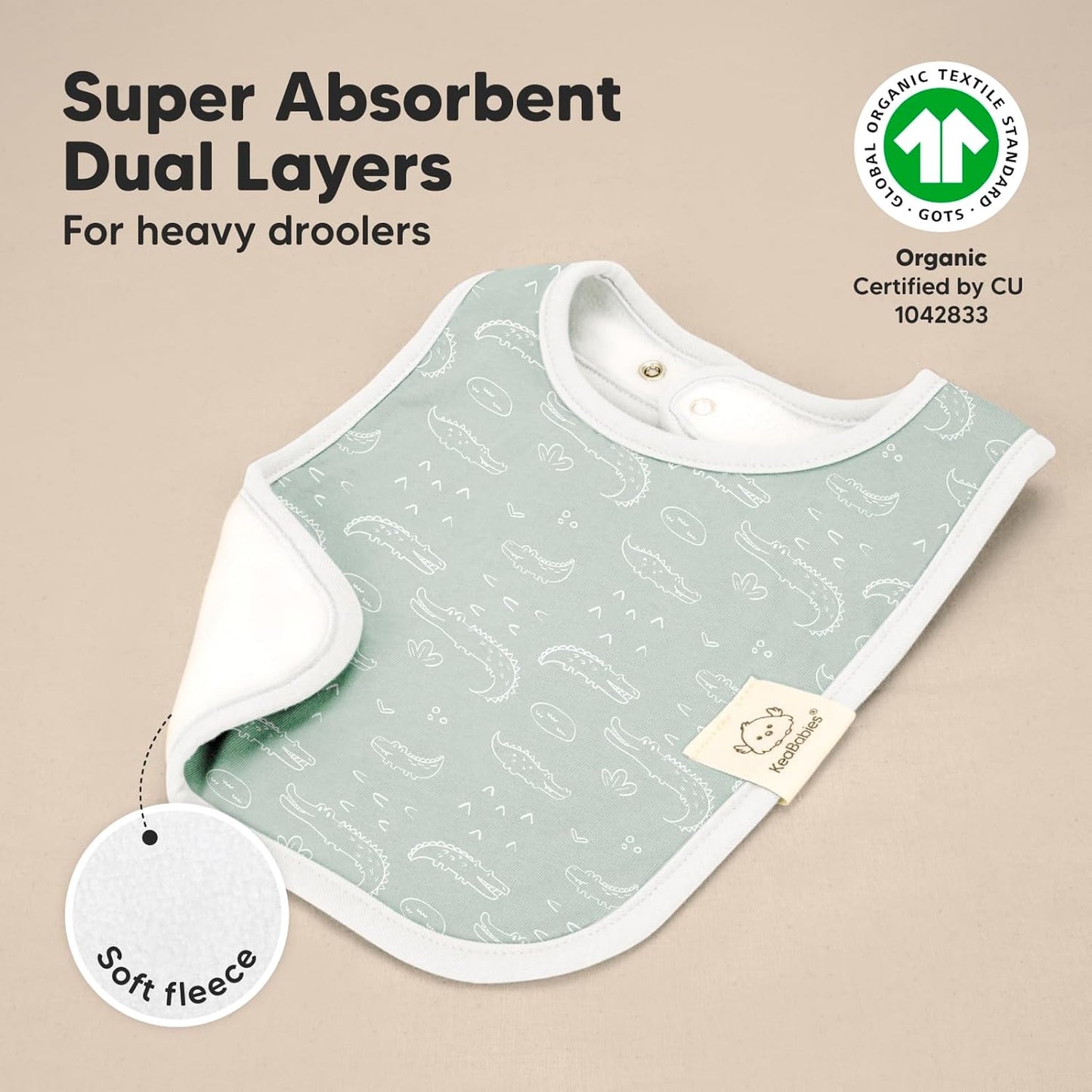 KeaBabies 8-Pack Organic Baby Bibs for Boys, Girls - Super Absorbent Cotton Drool Bibs for Baby Girl & Boy, Teething Toddler, Drooling Newborn, Ultra Soft & Machine Washable (Wilderness)