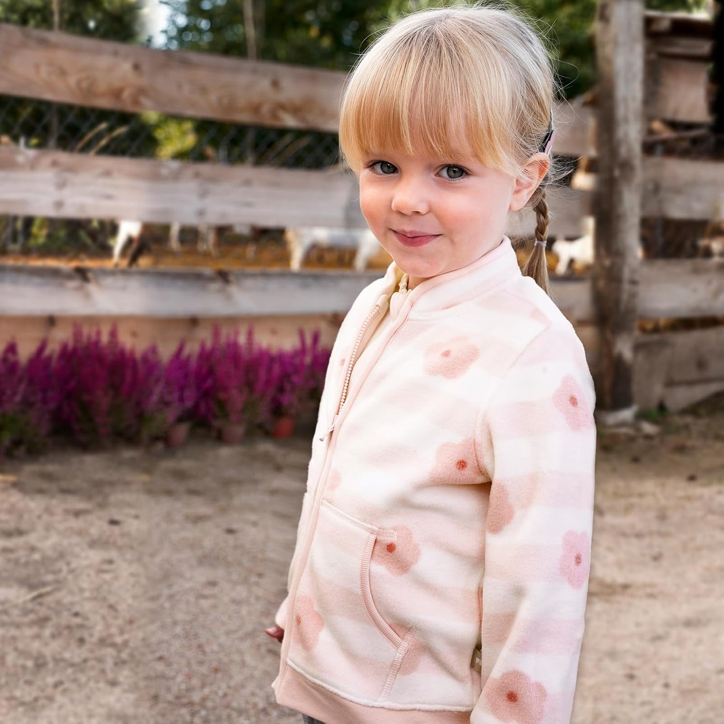 DAVE & BELLA Kids Printed Polar Fleece Jacket Toddler Baby Boys Girls Zip Up Long Sleeve Spring Fall Warm Outerwear Coat