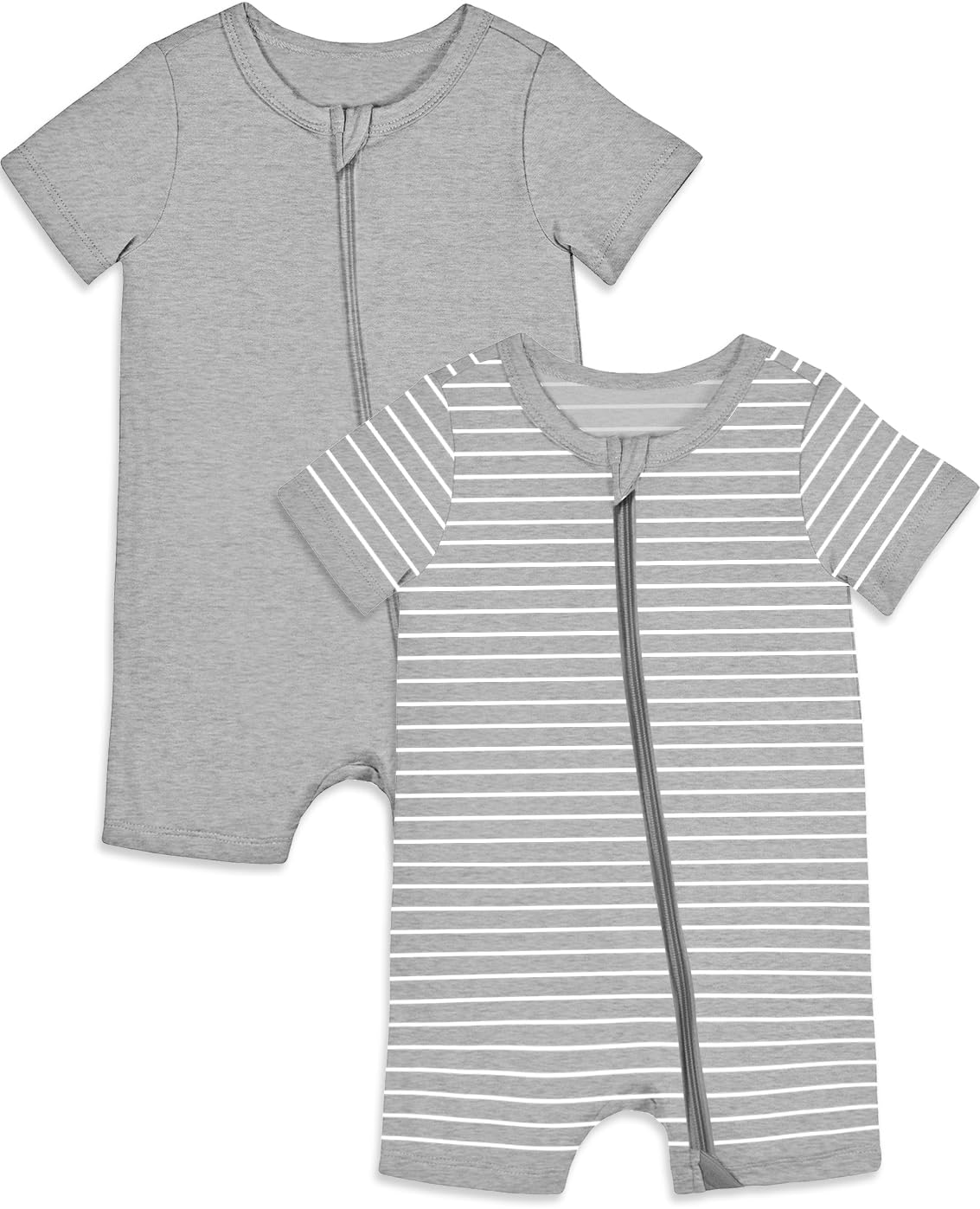 Jimonda Baby Rompers Cotton Baby Boys Baby Girls Short Sleeve Sleepers Pjs Two Way Zipper One-piece Neutral Sleep and Play