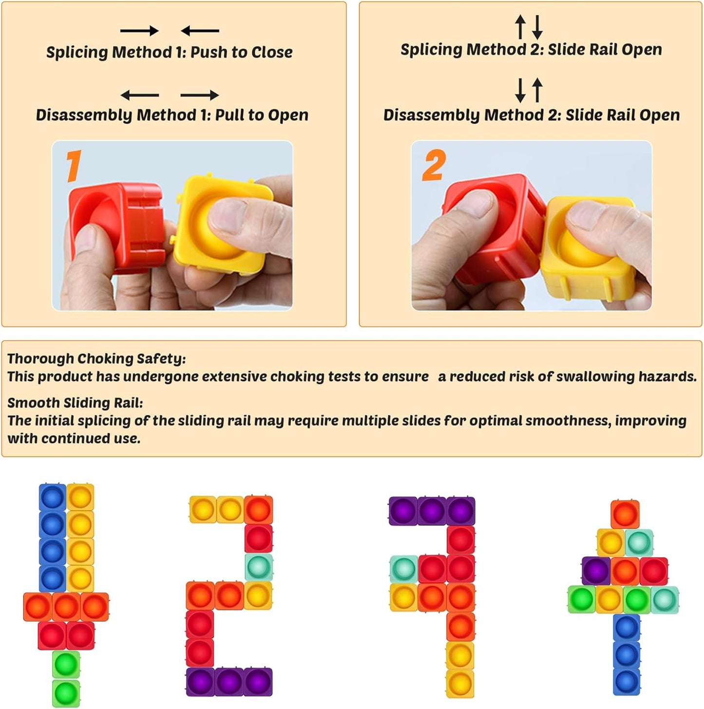 Giant Pop Blocks Bubble Premium Silicone Pop Fidget Blocks for Endless Joy and Education - Vibrant Pop Blocks for Imaginative Play and Puzzle Games-Toy Gift for Kids(16PCS-2)