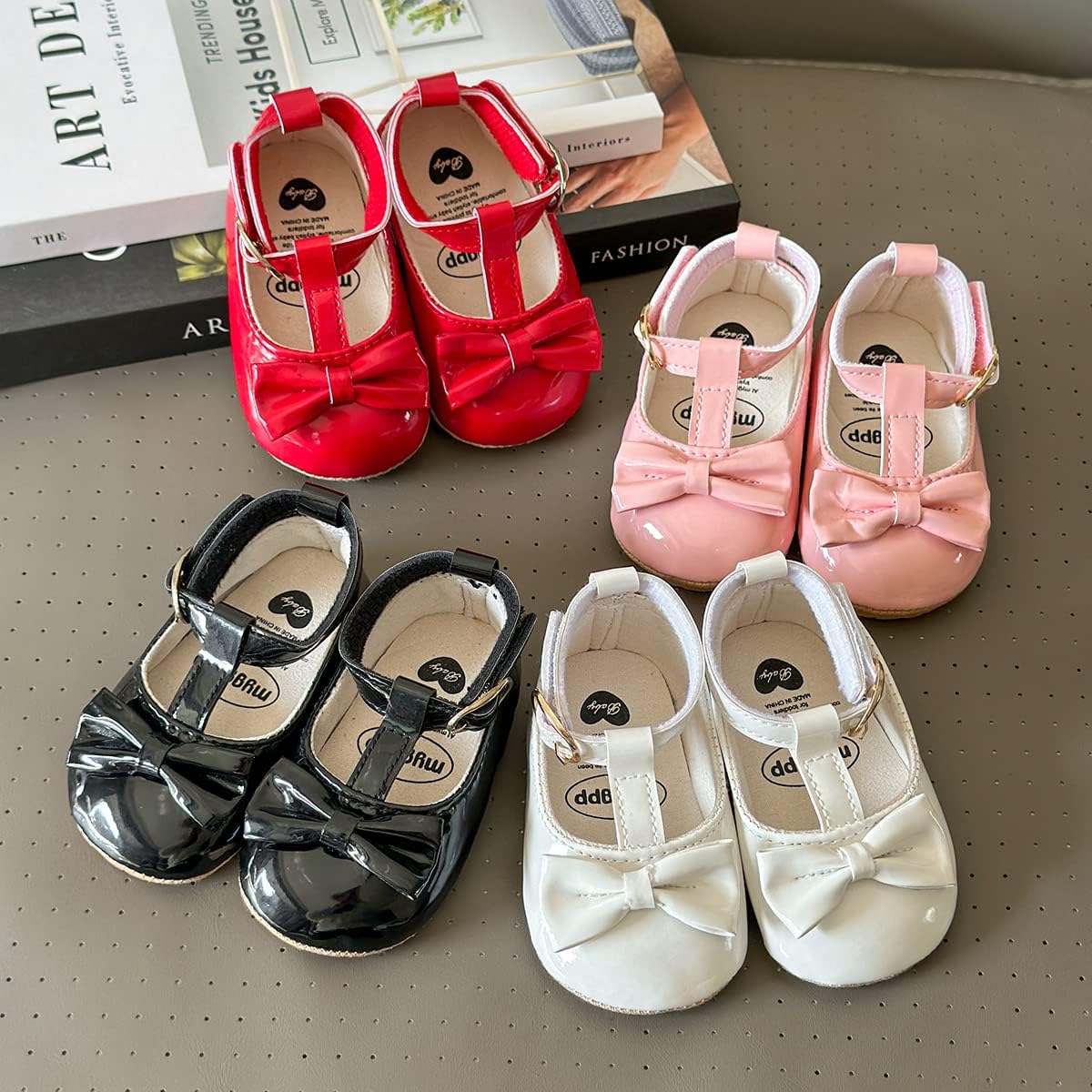 Baby Shoes Mary Jane Flats Non Slip Soft Sole Infant Toddler Sneakers First Walkers Party Christmas Dress Shoes