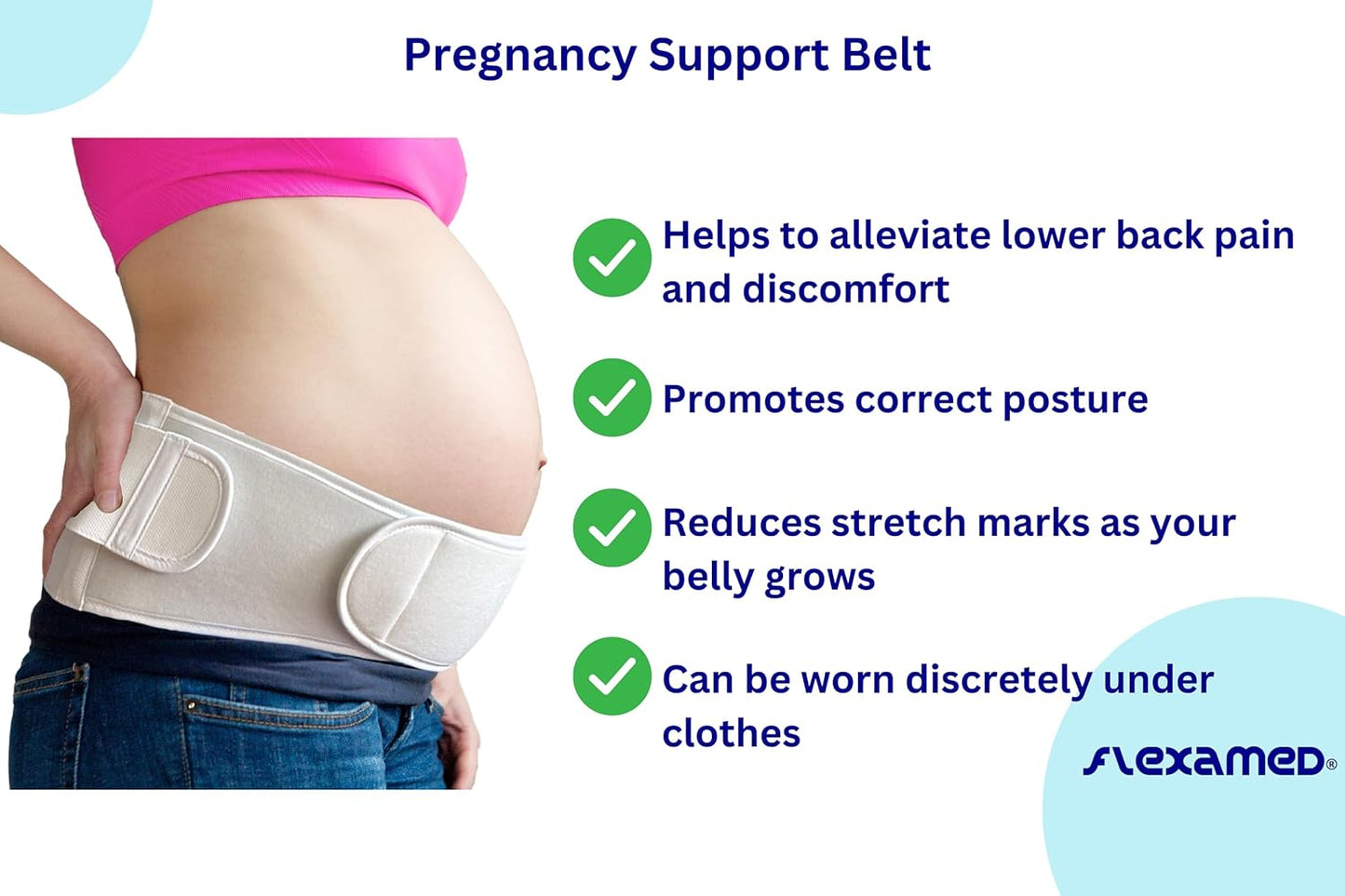 FlexaMed Adjustable Pregnancy and Back Brace 6 Inch - Large