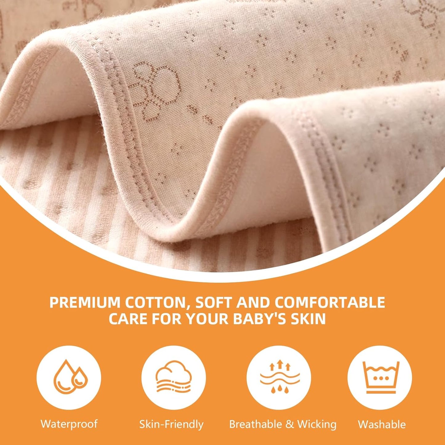 Baby Changing Pad Changing Table Pads Waterproof Large Size Portable Diaper Changing mat Liners Reusable Washable Mattress Protector for Girls & Boys