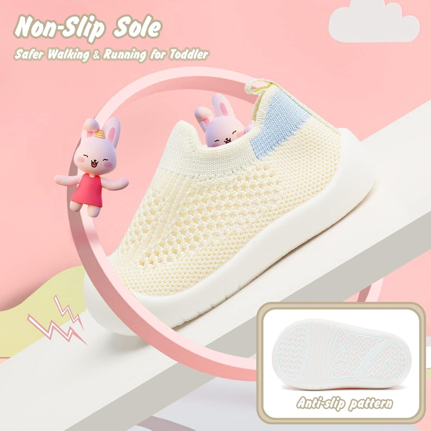 Charrost Toddler Baby Girl Boy First Walking Shoes Checkered Sneakers Sizes 3/4/5/6/7/8T. Soft, Cute,Flexible for First Walkers. Non-Slip, Slip On, Wide Toe Box Indoors Outdoors