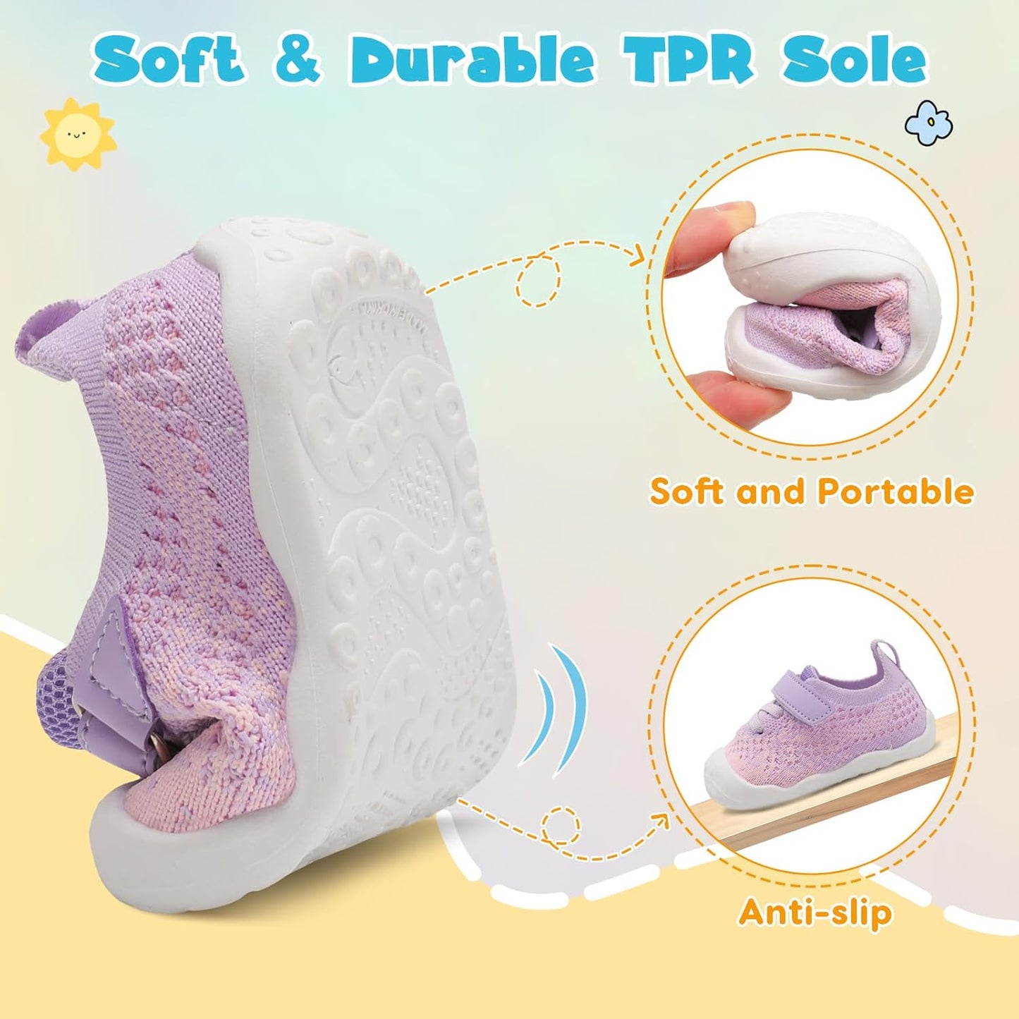 LeIsfIt Baby Shoes Girls Boys First Walking Shoes Infant Sneakers Crib Shoes Lightweight Non-Slip Shoes