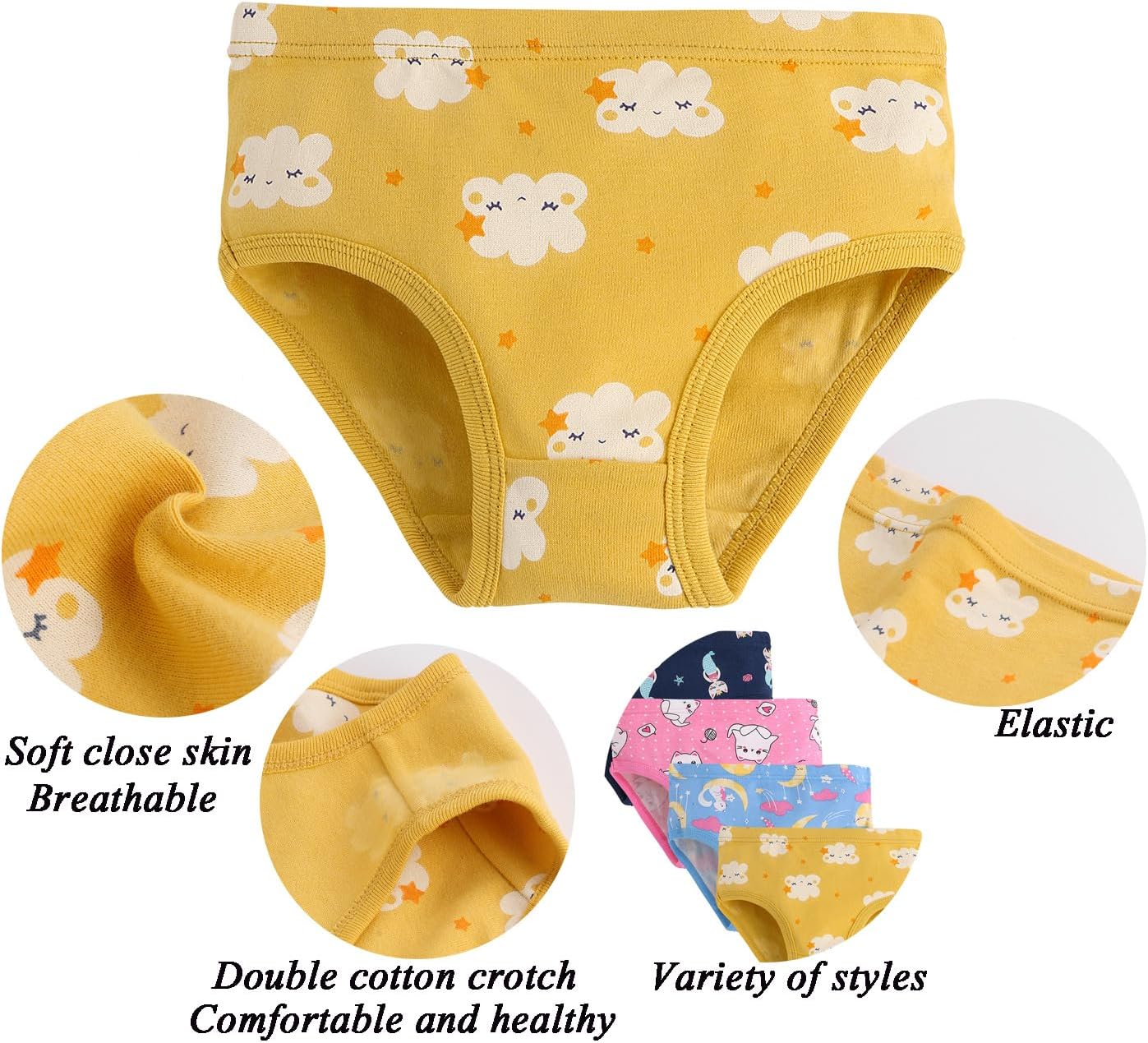 Boboking Soft Cotton Underwear Toddler Girls'Briefs Soft Undies