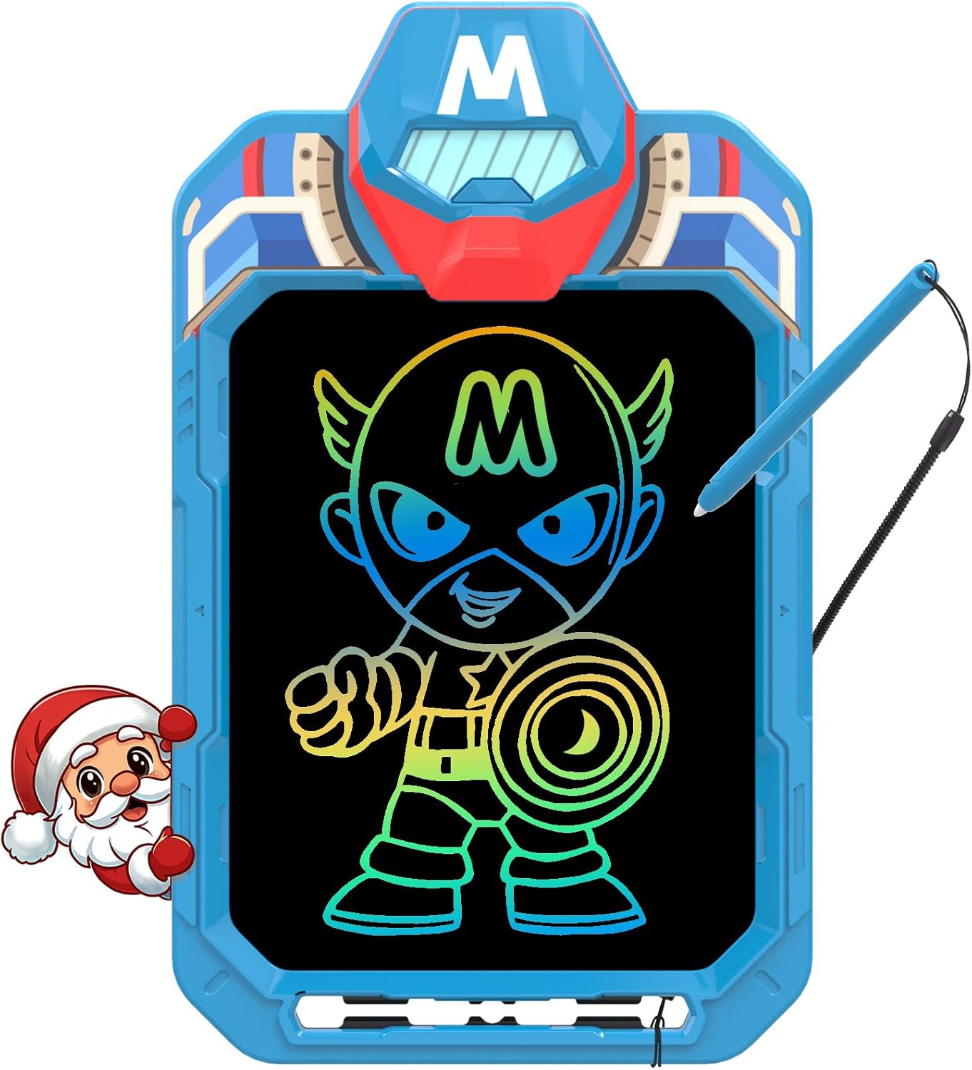 LCD Writing Tablet Doodle Board 10 Inch, Colorful Drawing Pad, Electronic Drawing Tablet, Drawing Pads,Travel Gifts for Kids Ages 3 4 5 6 7 8 Year Old Girls Boys (Masked Warrior)