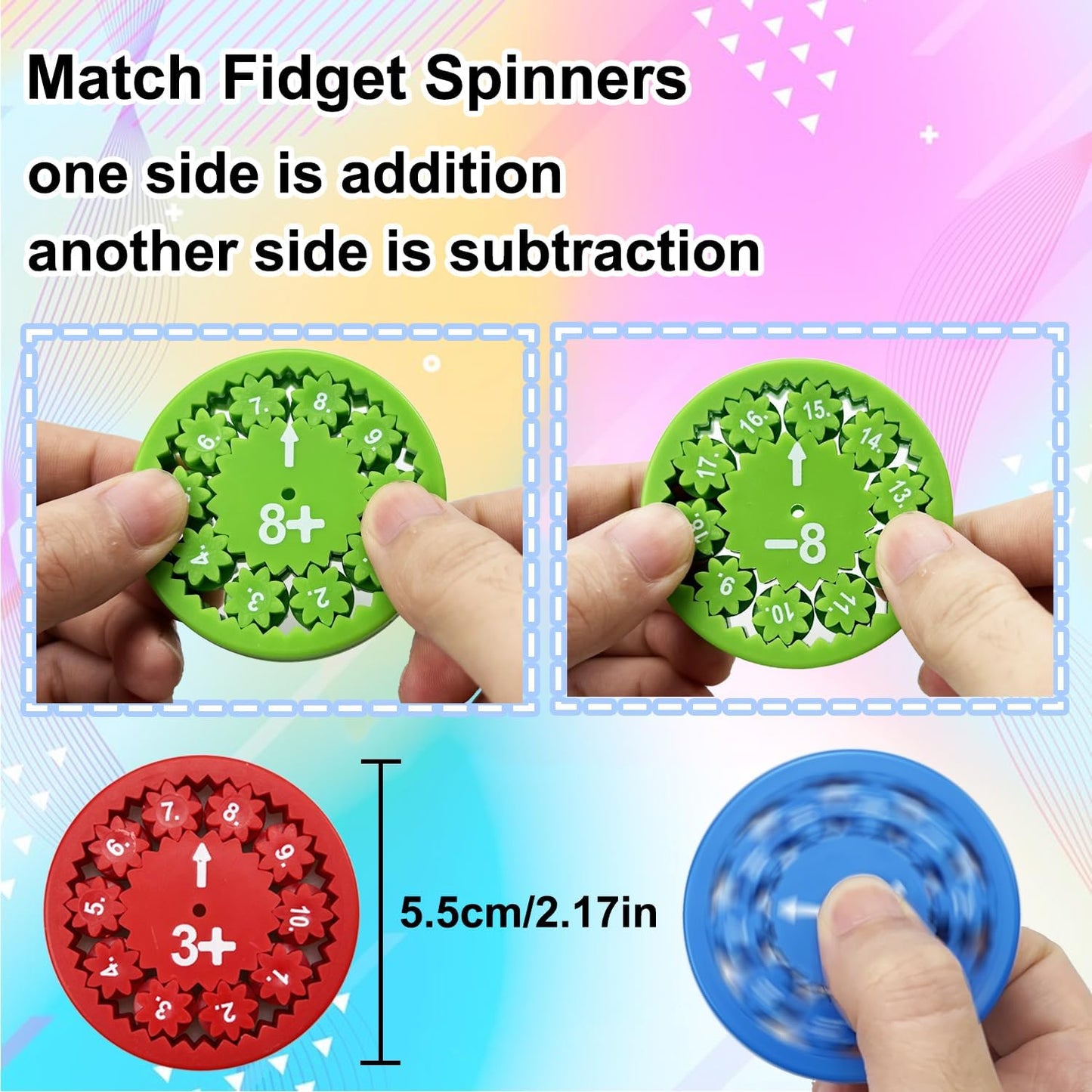 Math Fidget Spinner (Multiply Or Divide and Add Or Subtract 18pcs)