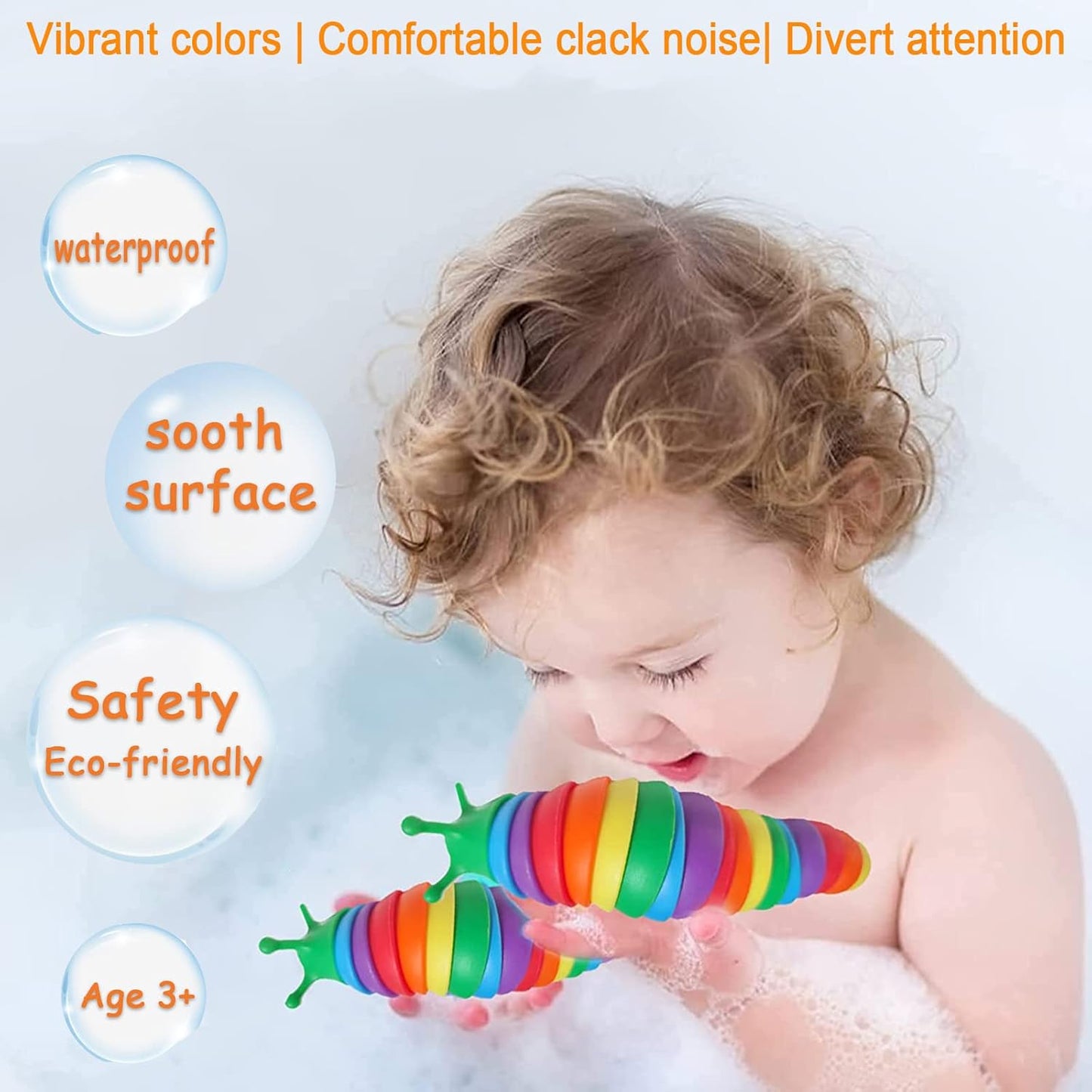 IFiwin Fidget Slug, Sensory Slug Fidget Toys for Autistic Kids & Adults, Autism Sensory Toys, Stress Toys, Toddler Toys, Stress Relief Party Favors Toy Birthday Gifts for Adults & Kids Ages 3+