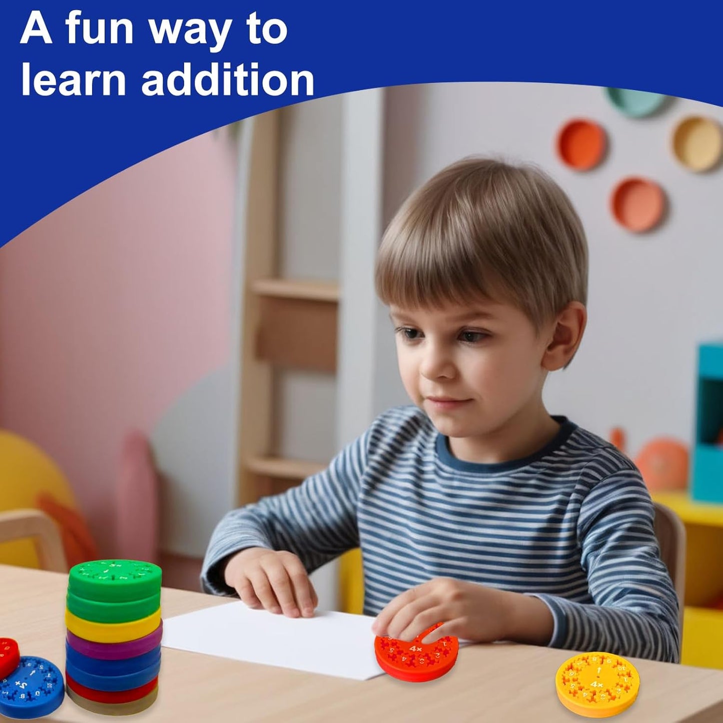 Math Fact Fidget Spinners, Math Facts Fidget Spinners, Number Fidget Toy, Learning & Education Toys for Kids, Counting Toys for Home & School, Learning & Education Fidget Spinners