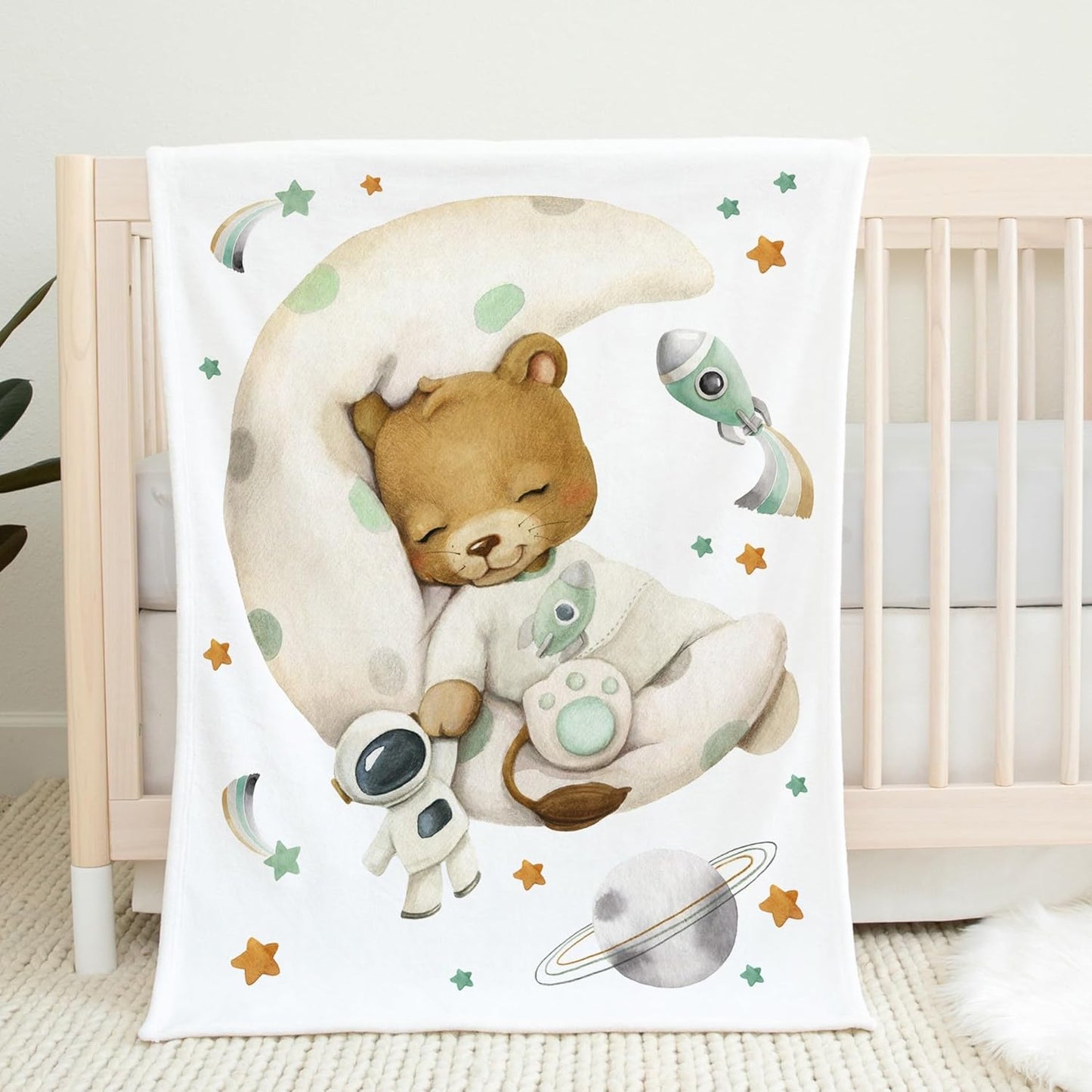 UNIQUE Cute Lion Ultra Soft Fleece Baby Blanket 30x40in, Sleeping Baby Lion Blanket, Boy