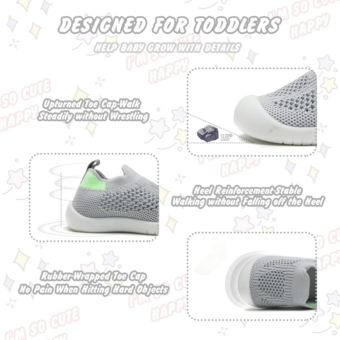 Charrost Toddler Baby Girl Boy First Walking Shoes Checkered Sneakers Sizes 3/4/5/6/7/8T. Soft, Cute,Flexible for First Walkers. Non-Slip, Slip On, Wide Toe Box Indoors Outdoors