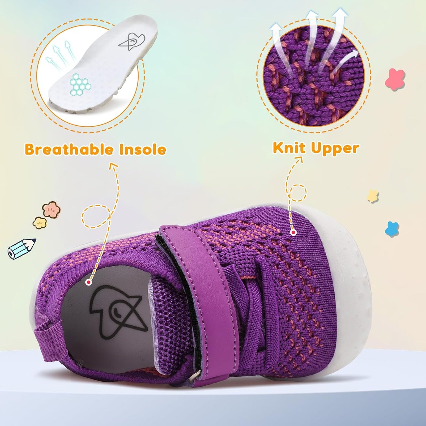 LeIsfIt Baby Shoes Girls Boys First Walking Shoes Infant Sneakers Crib Shoes Lightweight Non-Slip Shoes