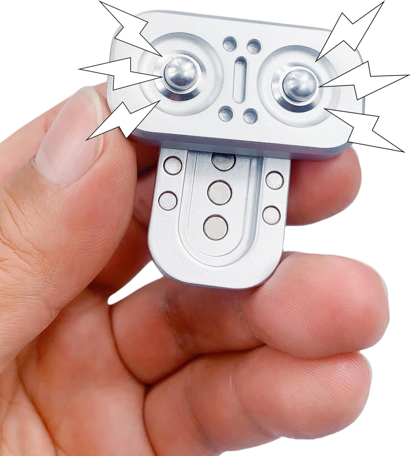 New Abstract Owl Shape Design Fidget Slider,Men's EDC Hand Slider,Poker Push Card Stress Relief Toys,Interesting Fidget Toys for Adults/Office Desk Toys Gifts for Boyfriend and Father (Silvery)