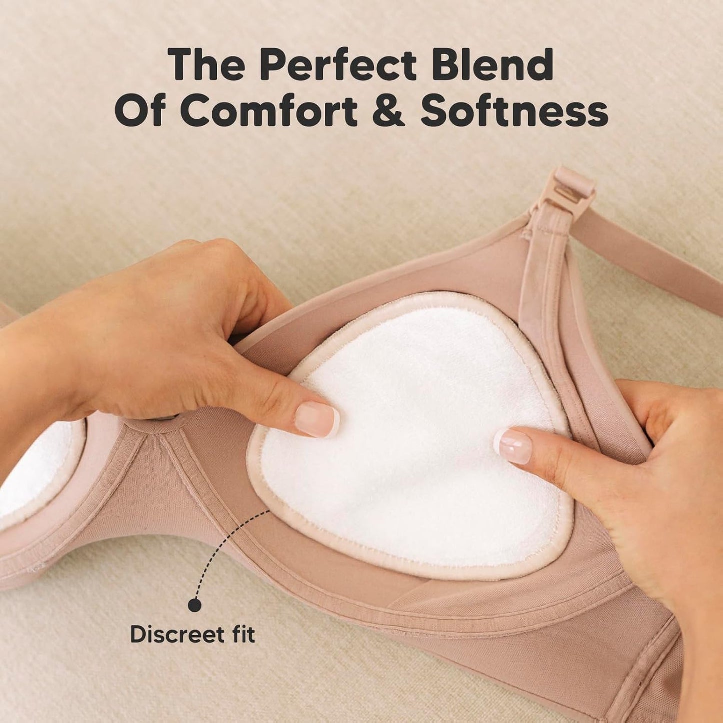 14-Pack Organic Nursing Pads - Washable Breast Pads for Breastfeeding, Nursing Bra Nipple Pads for Breastfeeding, Pumping Bra Reusable Breast Pad, Maternity Breastfeeding Bra Pad (Bare Beige, L 4.8")