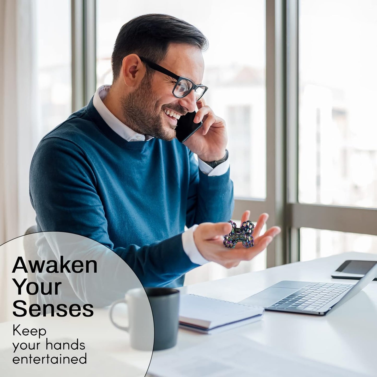 Infinity Roller Fidget Toy, Cool Metal Never Ending Twisting Fidget Toys for Adults, Premium Adults Stress and Anxiety Relief Fidget Toy, Relaxing Hand-Held Fidget Tool, Improve Hand Dexterity